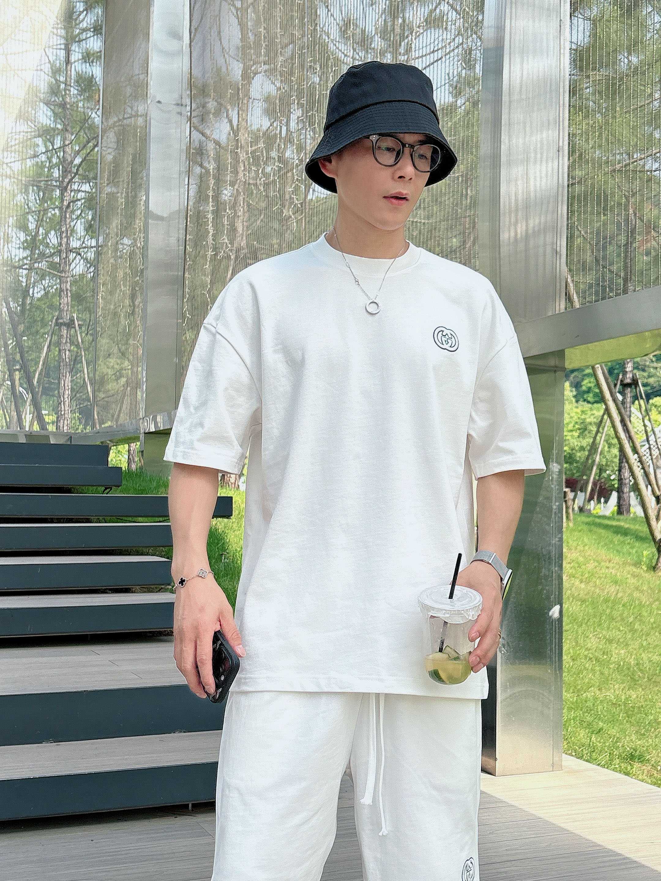 Gucci Heavy Cotton Embroidered Tee and Shorts Set - Stylish Loungewear 4 a1746886498383 8232