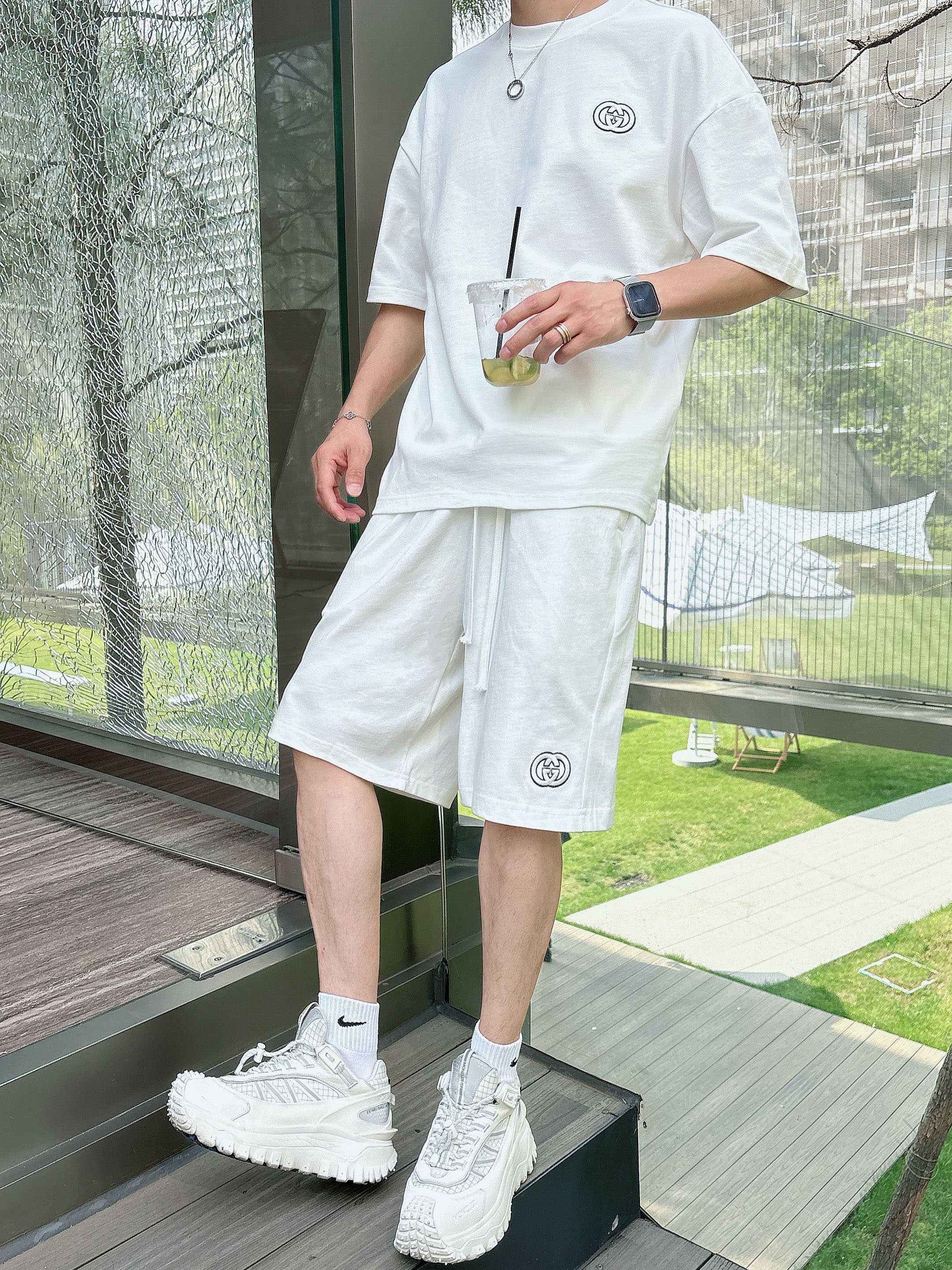 Gucci Heavy Cotton Embroidered Tee and Shorts Set - Stylish Loungewear 8 a1746886505272 2258
