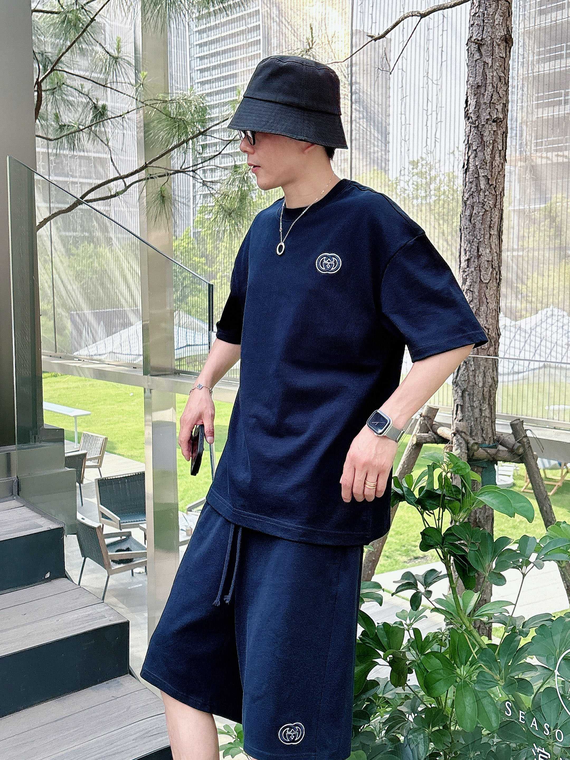 Gucci Heavy Cotton Short Sleeve T-Shirt & Shorts Set - Unisex Style 9 a1746886654850 8474