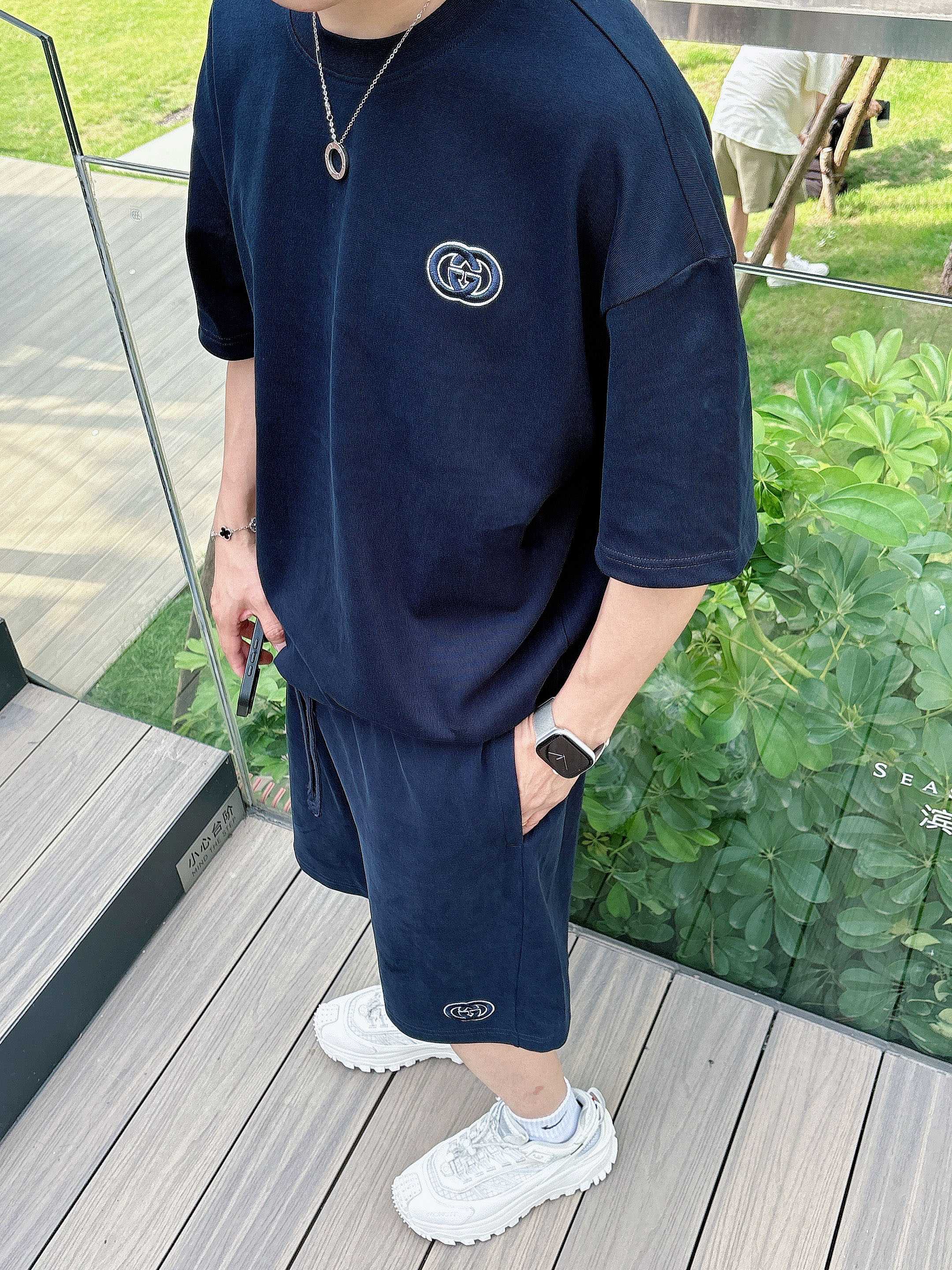 Gucci Heavy Cotton Short Sleeve T-Shirt & Shorts Set - Unisex Style 8 a1746886654868 7676