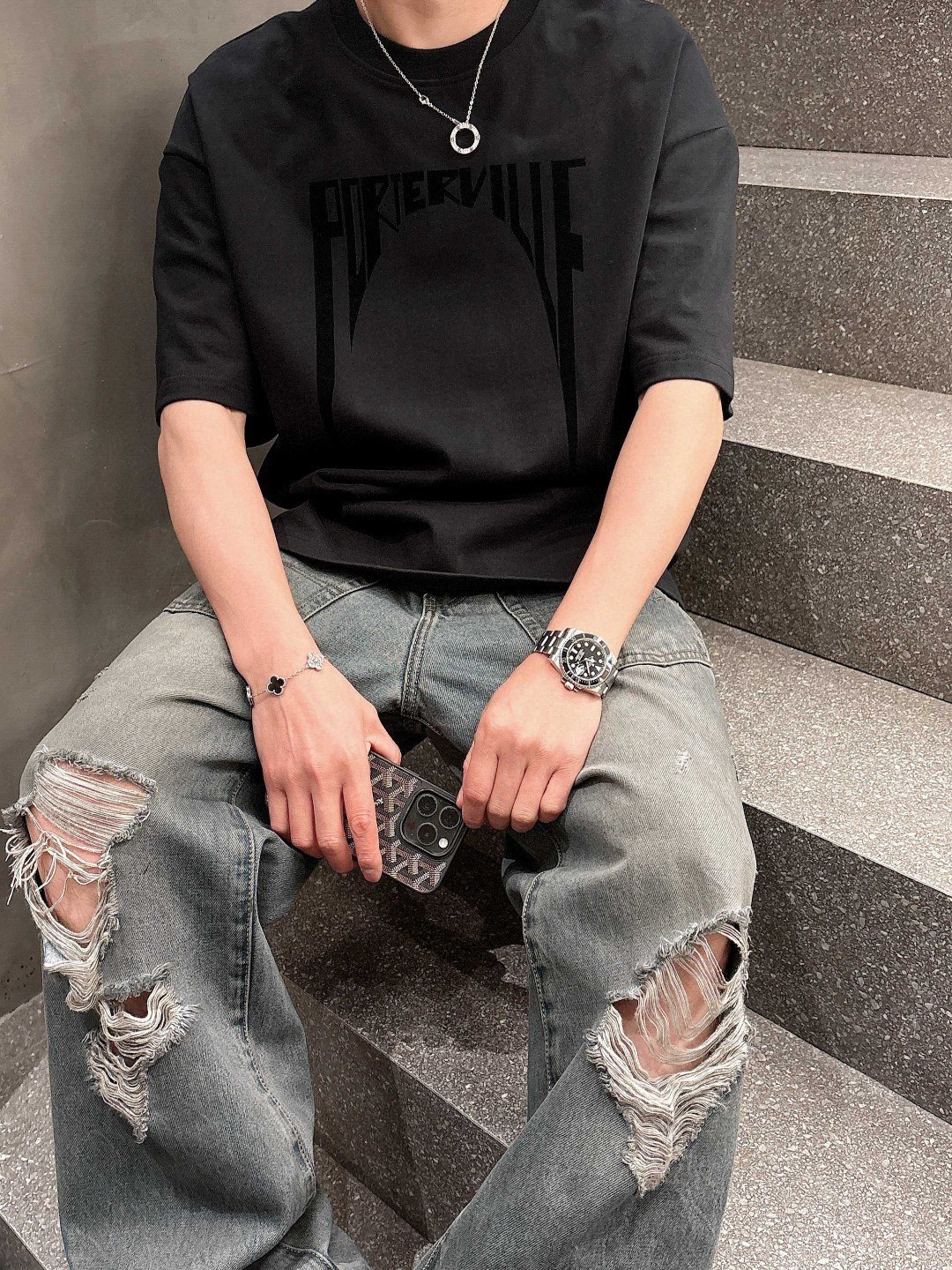 R.O  短袖T恤服装,男,女 3