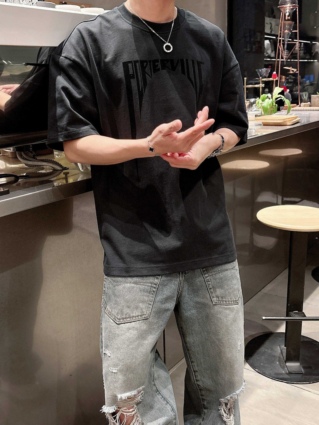 R.O  短袖T恤服装,男,女 7