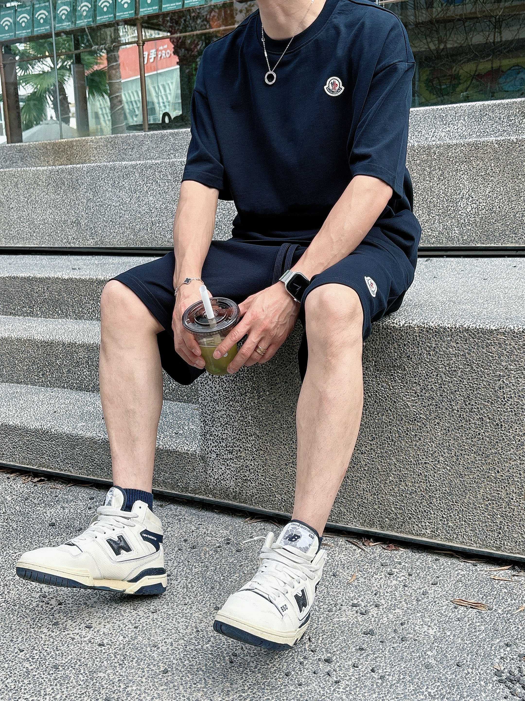 Moncler Heavyweight Cotton T-Shirt & Shorts Set - Embroidered Logo - Unisex 6 a1748102915794 0818