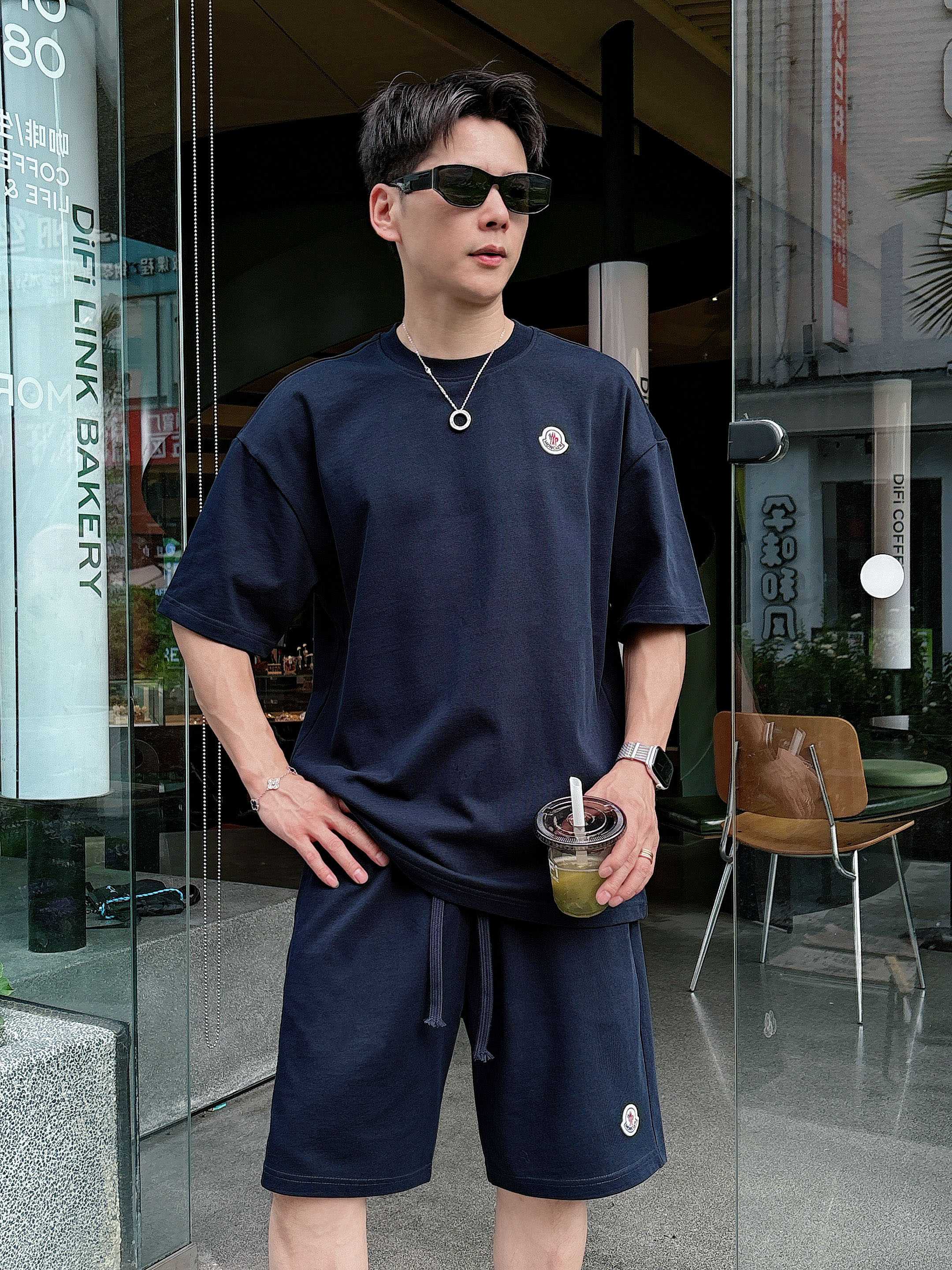 Moncler Heavyweight Cotton T-Shirt & Shorts Set - Embroidered Logo - Unisex 8 a1748102967583 7878