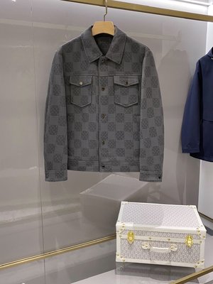 Louis Vuitton Clothing Coats & Jackets Shirts & Blouses Gold Grey Yellow Men Polyester Spandex Fall/Winter Collection Vintage