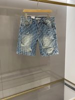 Dior Vêtements Shorts Bleu Coton Spandex Série d’été Fashion Peu importe