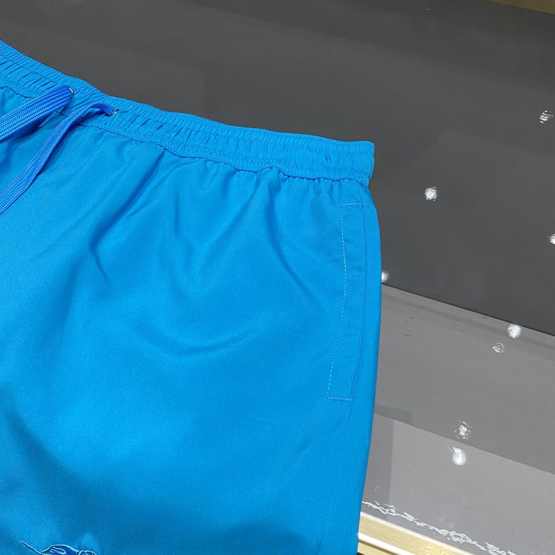 蓝色轻薄真丝面料都市时尚休闲短裤细节图