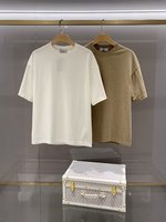 Stone Island Vêtements T-Shirt Couleur kaki Blanc Broderie de fleurs Hommes Coton Série d’été Vintage Manches courtes