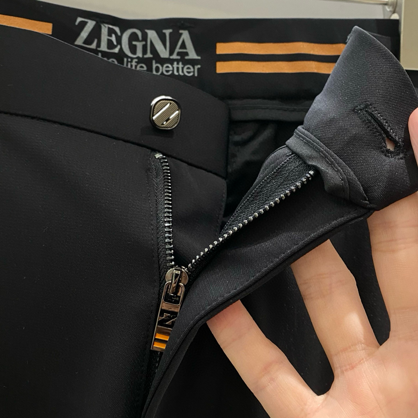 P528 BLACK MALE HIGH-END BUSINESS LEISURE, LIGHT AND PURE COTTON PANTS, DETAILS - 图片 5