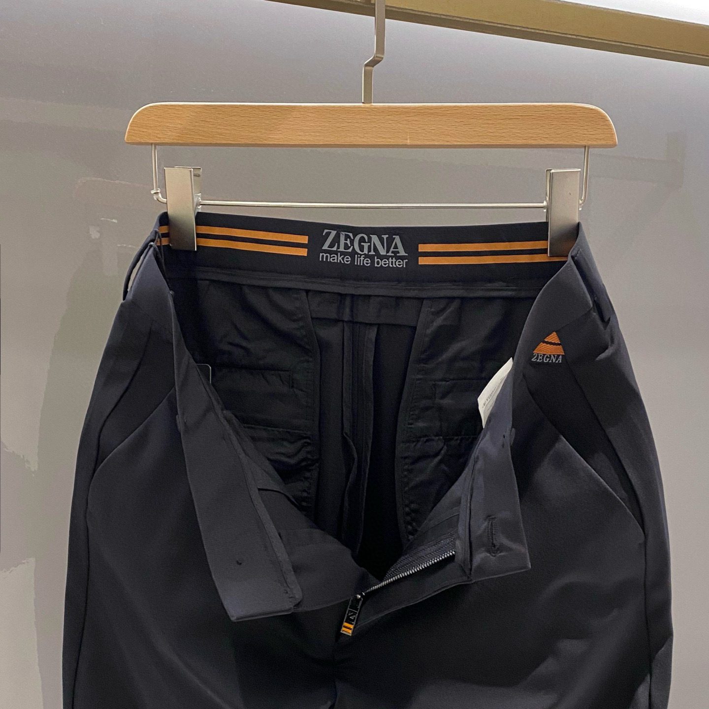 P528 BLACK MALE HIGH-END BUSINESS LEISURE, LIGHT AND PURE COTTON PANTS, DETAILS - 图片 6