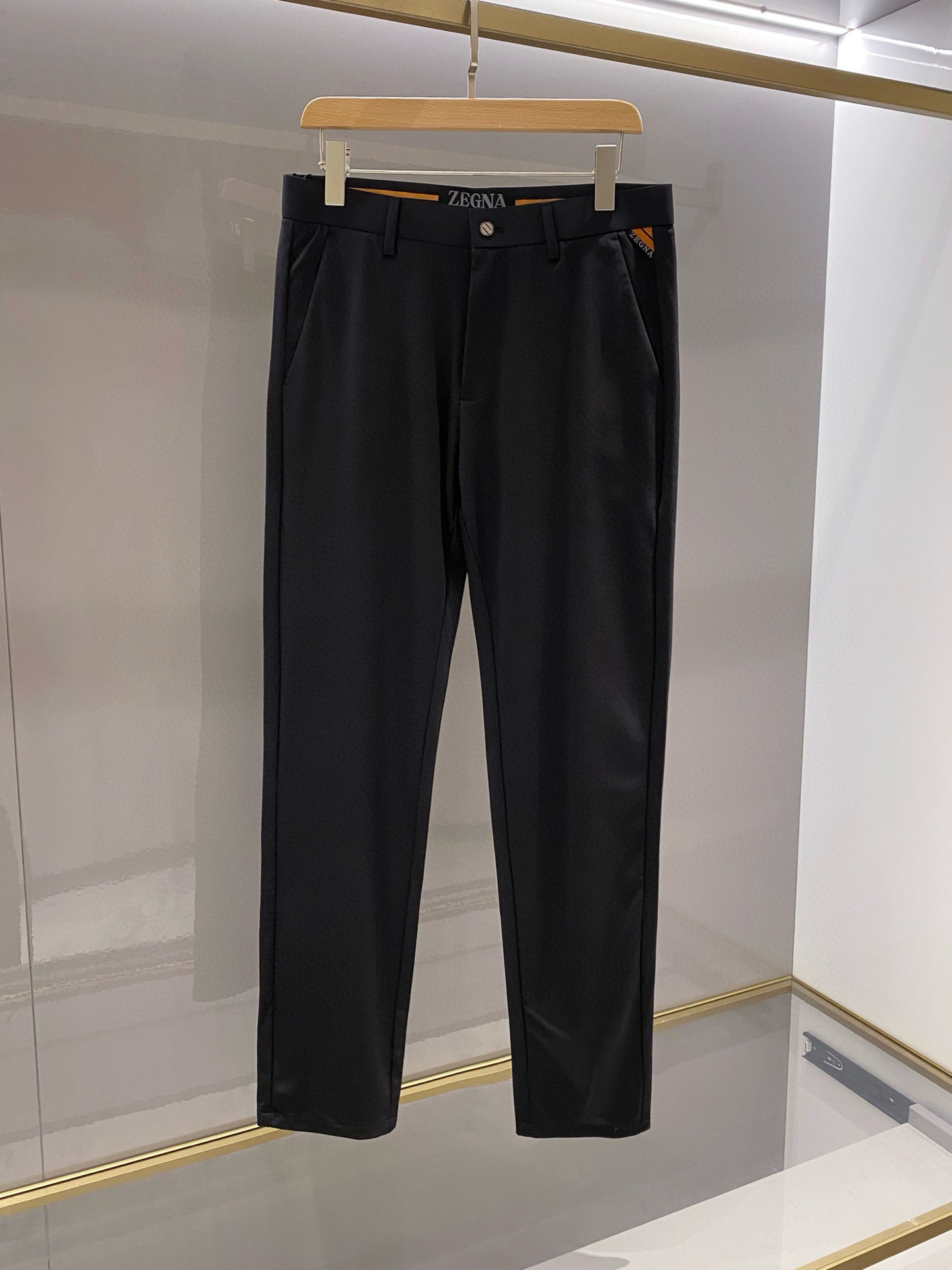 P528 BLACK MALE HIGH-END BUSINESS LEISURE, LIGHT AND PURE COTTON PANTS, DETAILS - 图片 1