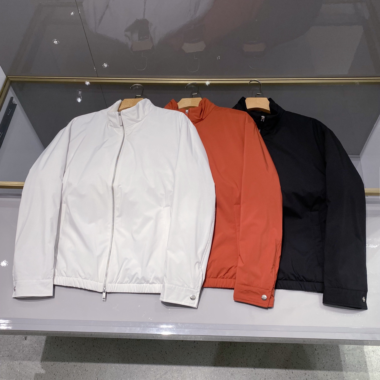 三色高端品质时尚休闲立领薄棉夹克外套