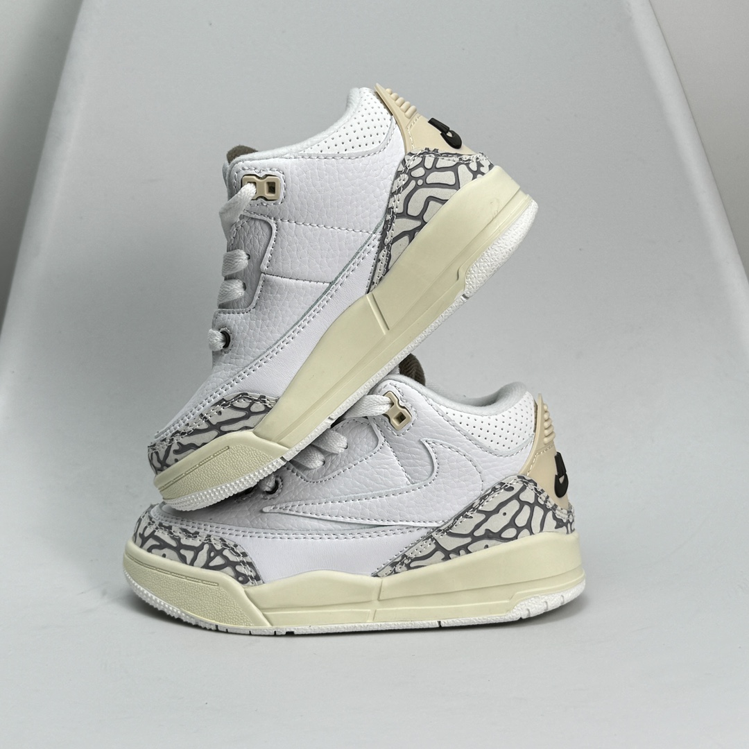 图片[3]-乔3倒钩 童鞋码数24-37 公司级✅Air Jordan 3 JTH Justin Timberlake&Tinker Hatfheld 白手稿联名 AJ3 1乔丹3代 aj3 乔3 白手稿 乔丹篮球鞋系列 这款鞋不仅完美再现了白棕水泥White Cement的经典气质，鞋身侧边的Swoosh,更是还原了设计师TinkerHatfield的原始手稿。同时带有3M反光效果，让人炫目！！！ 079JJD-选品中心