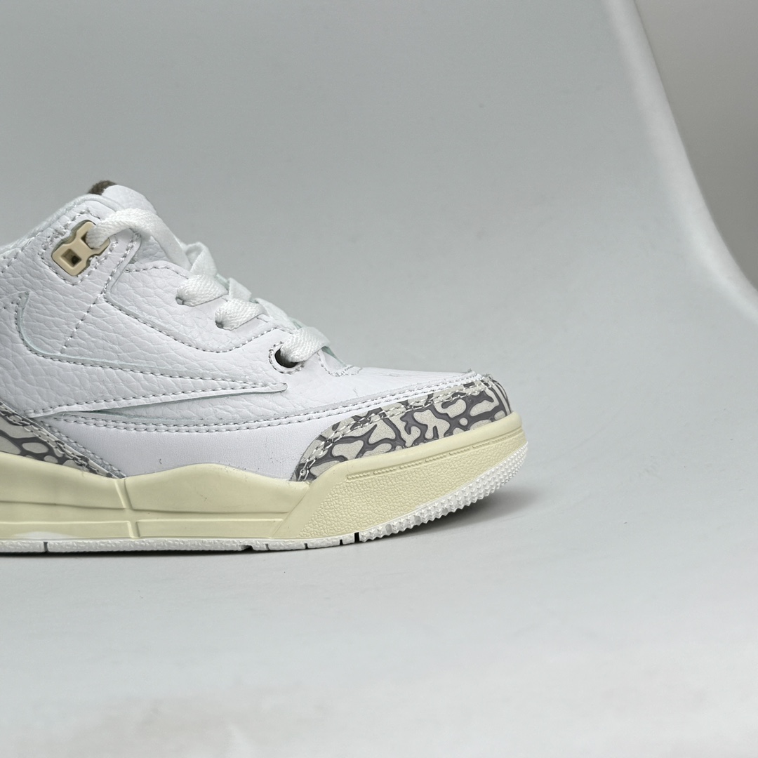 图片[9]-乔3倒钩 童鞋码数24-37 公司级✅Air Jordan 3 JTH Justin Timberlake&Tinker Hatfheld 白手稿联名 AJ3 1乔丹3代 aj3 乔3 白手稿 乔丹篮球鞋系列 这款鞋不仅完美再现了白棕水泥White Cement的经典气质，鞋身侧边的Swoosh,更是还原了设计师TinkerHatfield的原始手稿。同时带有3M反光效果，让人炫目！！！ 079JJD-选品中心