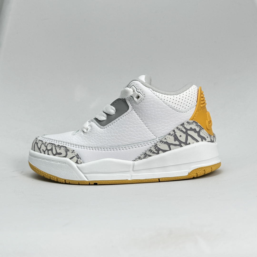 乔3新配色 童鞋码数24-37 公司级✅Air Jordan 3 JTH Justin Timberlake&Tinker Hatfheld 白手稿联名 AJ3 1乔丹3代 aj3 乔3 白手稿 乔丹篮球鞋系列 这款鞋不仅完美再现了白棕水泥White Cement的经典气质，鞋身侧边的Swoosh,更是还原了设计师TinkerHatfield的原始手稿。同时带有3M反光效果，让人炫目！！！ 079JJD-选品中心