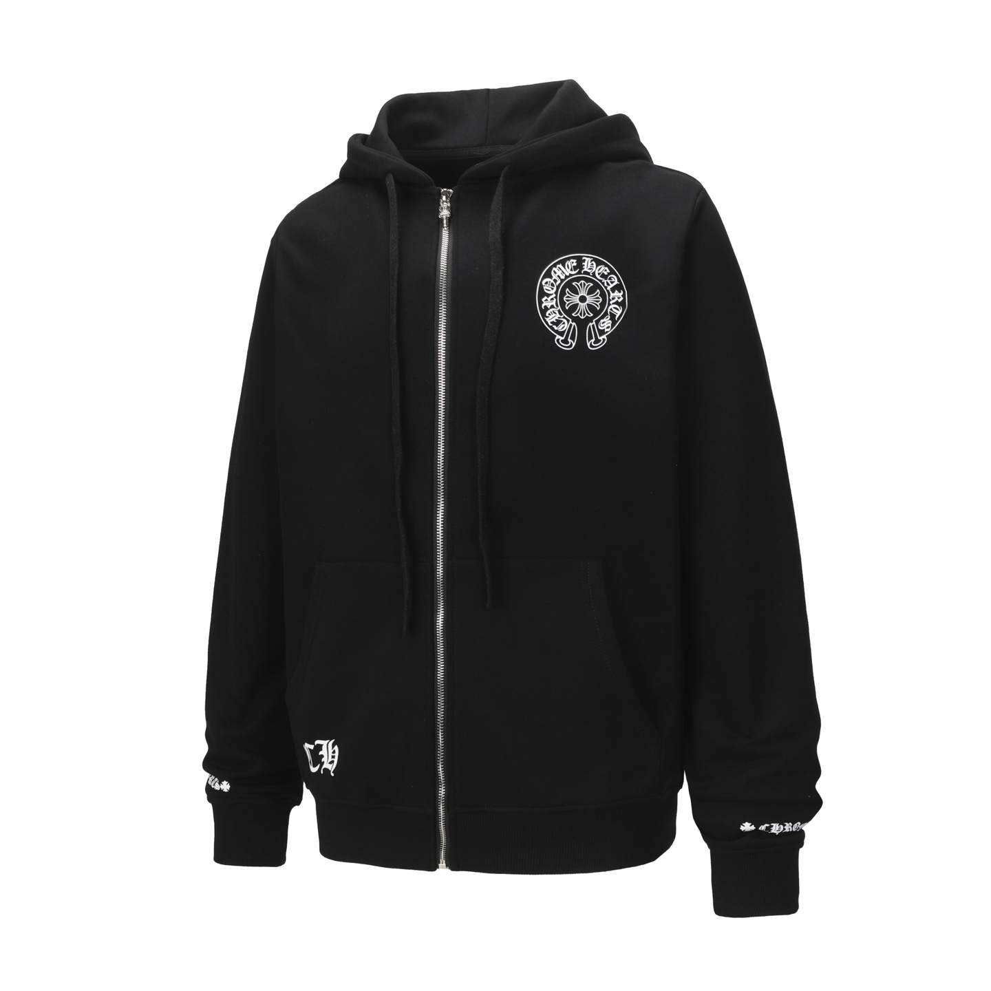Chrome Hearts 23ss سترة بسحاب بطبعة حوافر المهر، صوف ناعم عالي الجودة