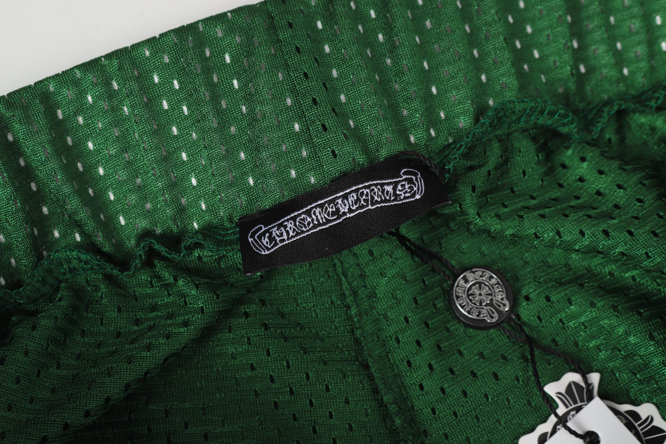 Chrome Hearts Green Mesh Shorts with Sanskrit Print - Stylish and Breathable 8 i1754081497525 1085 0 6