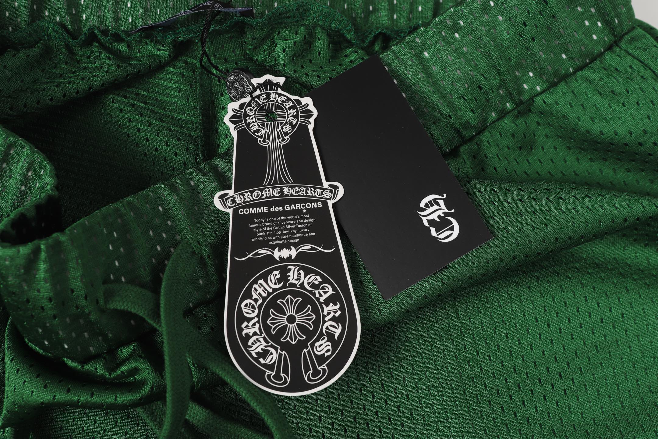 Chrome Hearts Green Mesh Shorts with Sanskrit Print - Stylish and Breathable 9 i1754081497534 78 0 7