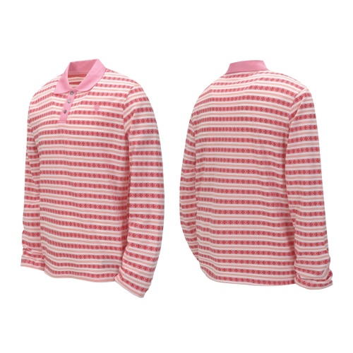 Striped Long Sleeve Polo Shirt - Soft, High-Quality Fabric, Comfortable Fit 1 Striped Long Sleeve Polo Shirt - Soft, High-Quality Fabric, Comfortable Fit