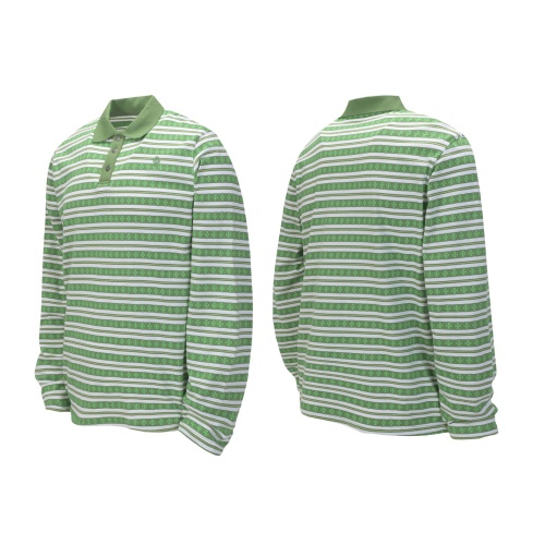 Chrome Hearts Striped Long Sleeve Polo Shirt - High Quality Fabric 1 Chrome Hearts Striped Long Sleeve Polo Shirt - High Quality Fabric
