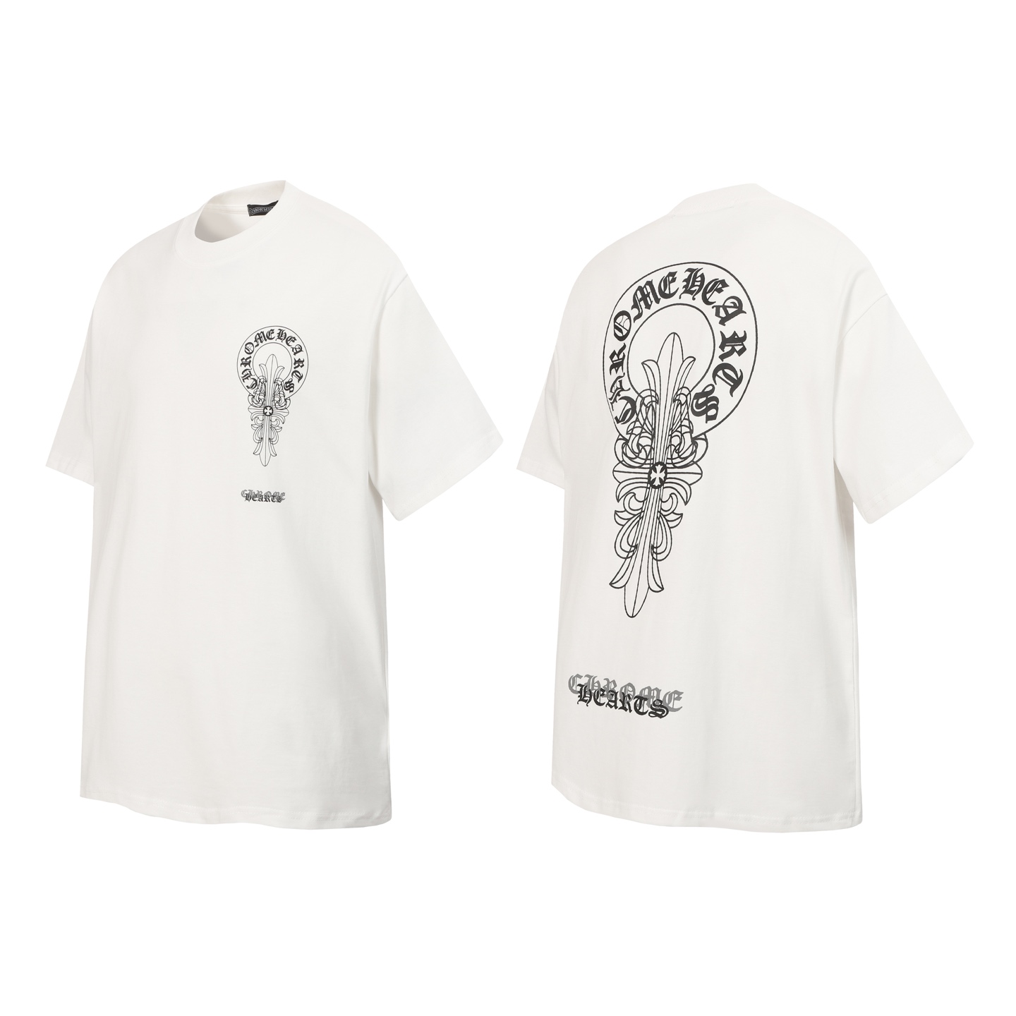 Chrome Hearts Chrome Hearts CH 克罗心彩色马蹄梵文字母印花短袖T桖