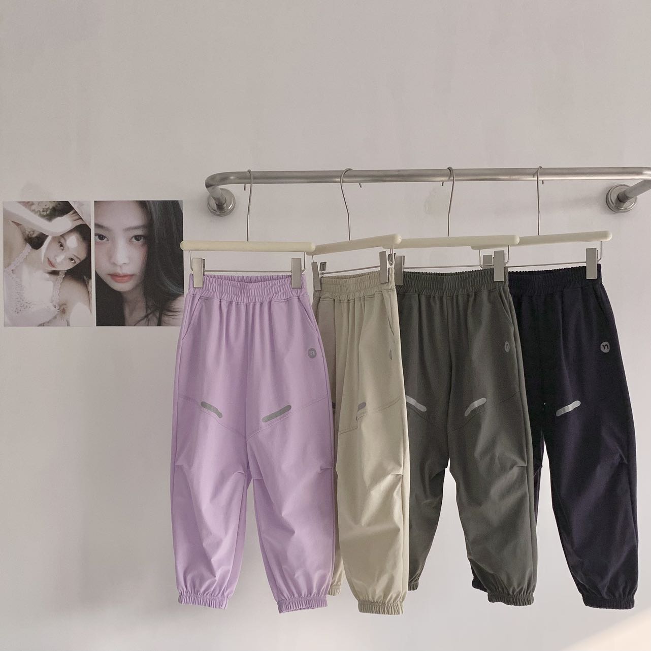 Venta rápida @79.9 38028 Pantalones de secado rápido ENQI con tiras reflectantes, cuatro colores: verde militar, morado…