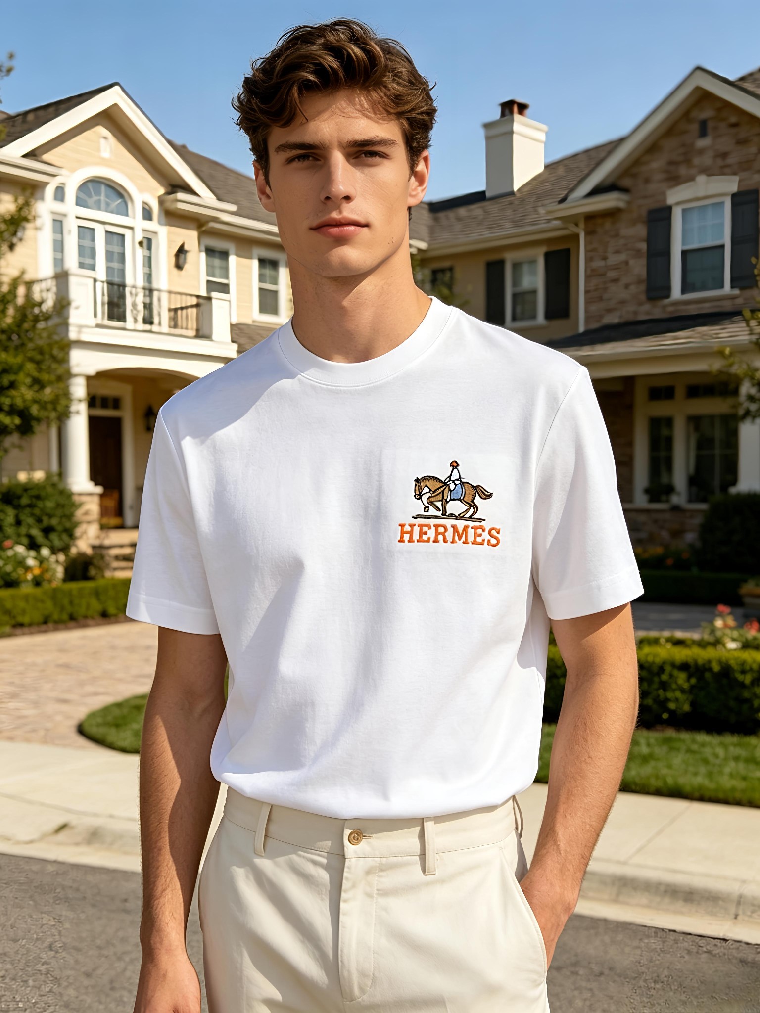 NO:918161,'HERMES' VIP advanced customization!  2026 spring and summer new short-sleeved. This T-shirt is a new product in the summer men's wear series. It is carefully made of imported fabrics with mercerized technology and has a heavy three-dimensional logo to add a casual style. Size M-3XL Recommended reference M120 catties or less (including 120 catties) L121-140 catties XL141-160 catties 2XL161-180 catties  3XL181—200 pounds,,hermes,hermes,T-shirt,tees,t-shirt,19860909《爱马仕 HERMES》VIP高级定制！ 2026春夏季新款短袖.这款T恤是夏季男装系列新品,采用丝光工艺进口面料精心制作,重工立体Logo,增添休闲风范.码数 M-3XL 推荐参考 M120斤以内（含120斤） L121—140斤 XL141—160斤 2XL161—180斤 3XL181—200斤,,hermes,hermes,T-shirt,tees，t-shirt,,Men's clothing