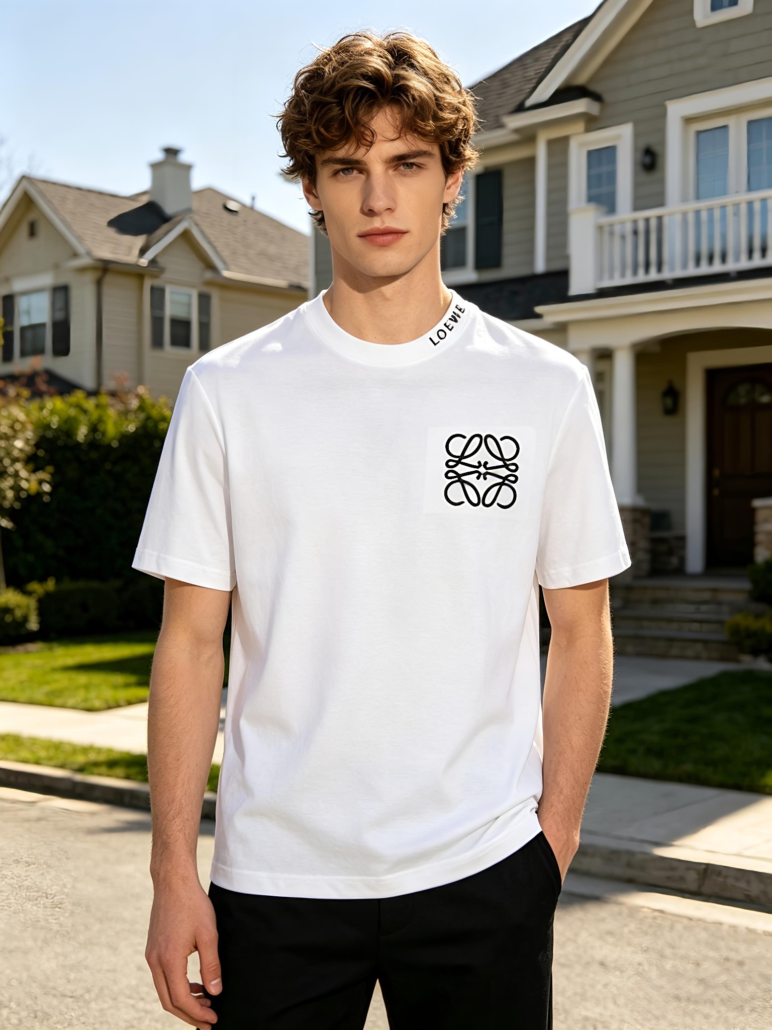 NO:918153,'LOEWE' VIP advanced customization!  2026 spring and summer new short-sleeved. This T-shirt is a new product in the summer men's wear series. It is carefully made of imported fabrics with mercerized technology and has a heavy three-dimensional logo to add a casual style. Size M-3XL Recommended reference M120 catties or less (including 120 catties) L121-140 catties XL141-160 catties 2XL161-180 catties  3XL181—200 pounds,,loewe,loewe,T-shirt,tees,t-shirt,19860909《罗意威 LOEWE》VIP高级定制！ 2026春夏季新款短袖.这款T恤是夏季男装系列新品,采用丝光工艺进口面料精心制作,重工立体Logo,增添休闲风范.码数 M-3XL 推荐参考 M120斤以内（含120斤） L121—140斤 XL141—160斤 2XL161—180斤 3XL181—200斤,,loewe,loewe,T-shirt,tees，t-shirt,,Men's clothing