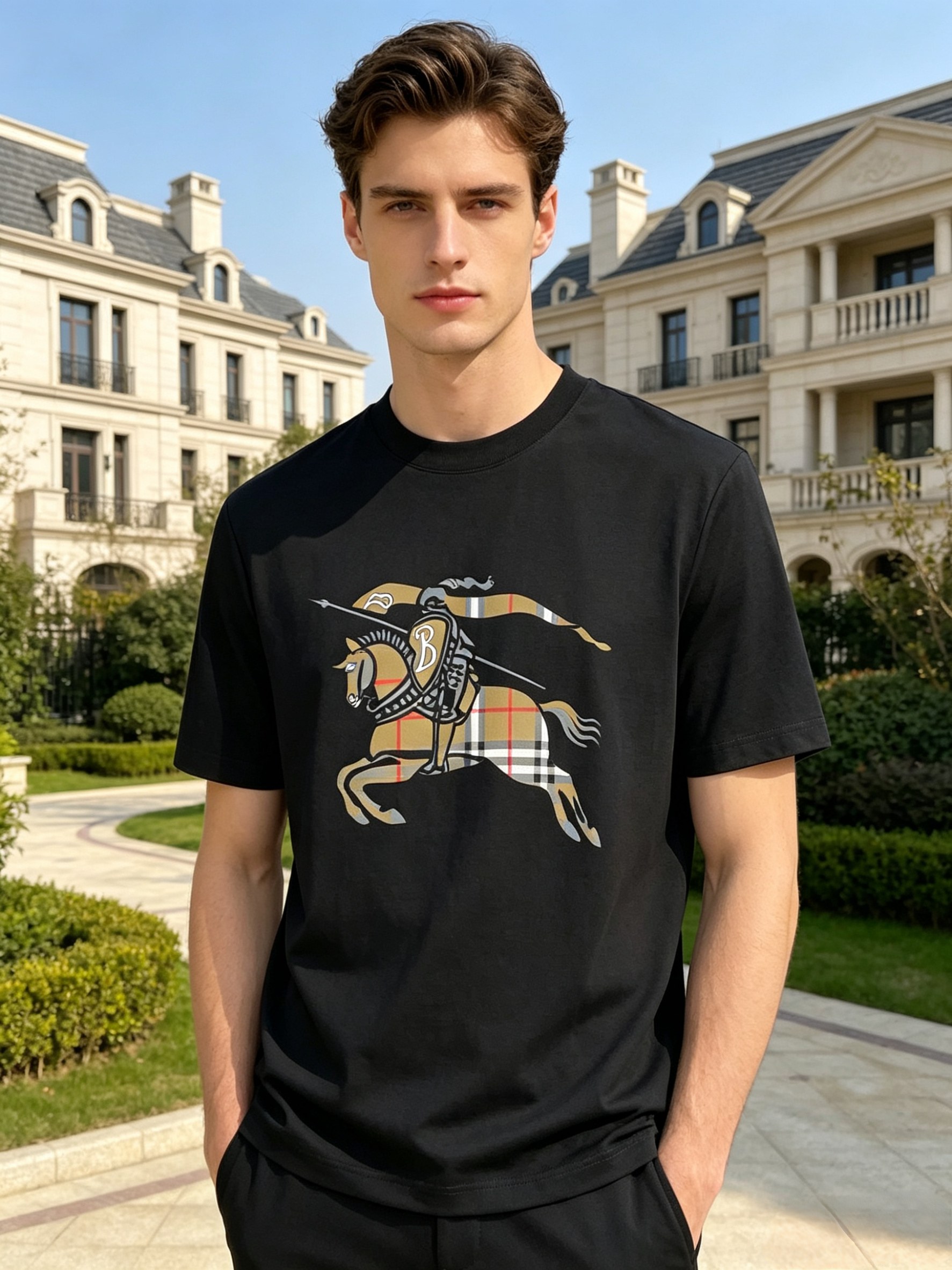 NO:776558,'Burberry' VIP advanced customization!  2026 spring and summer new short-sleeved. This T-shirt is a new product in the summer men's wear series. It is carefully made of imported fabrics with mercerized technology and has a heavy three-dimensional logo to add a casual style. Size M-3XL Recommended reference M120 catties or less (including 120 catties) L121-140 catties XL141-160 catties 2XL161-180 catties  3XL181—200 pounds,,burberry,burberry,T-shirt,tees,t-shirt,19860909《巴宝莉 Burberry》VIP高级定制！ 2026春夏季新款短袖.这款T恤是夏季男装系列新品,采用丝光工艺进口面料精心制作,重工立体Logo,增添休闲风范.码数 M-3XL 推荐参考 M120斤以内（含120斤） L121—140斤 XL141—160斤 2XL161—180斤 3XL181—200斤,,burberry,burberry,T-shirt,tees，t-shirt,,Men's clothing