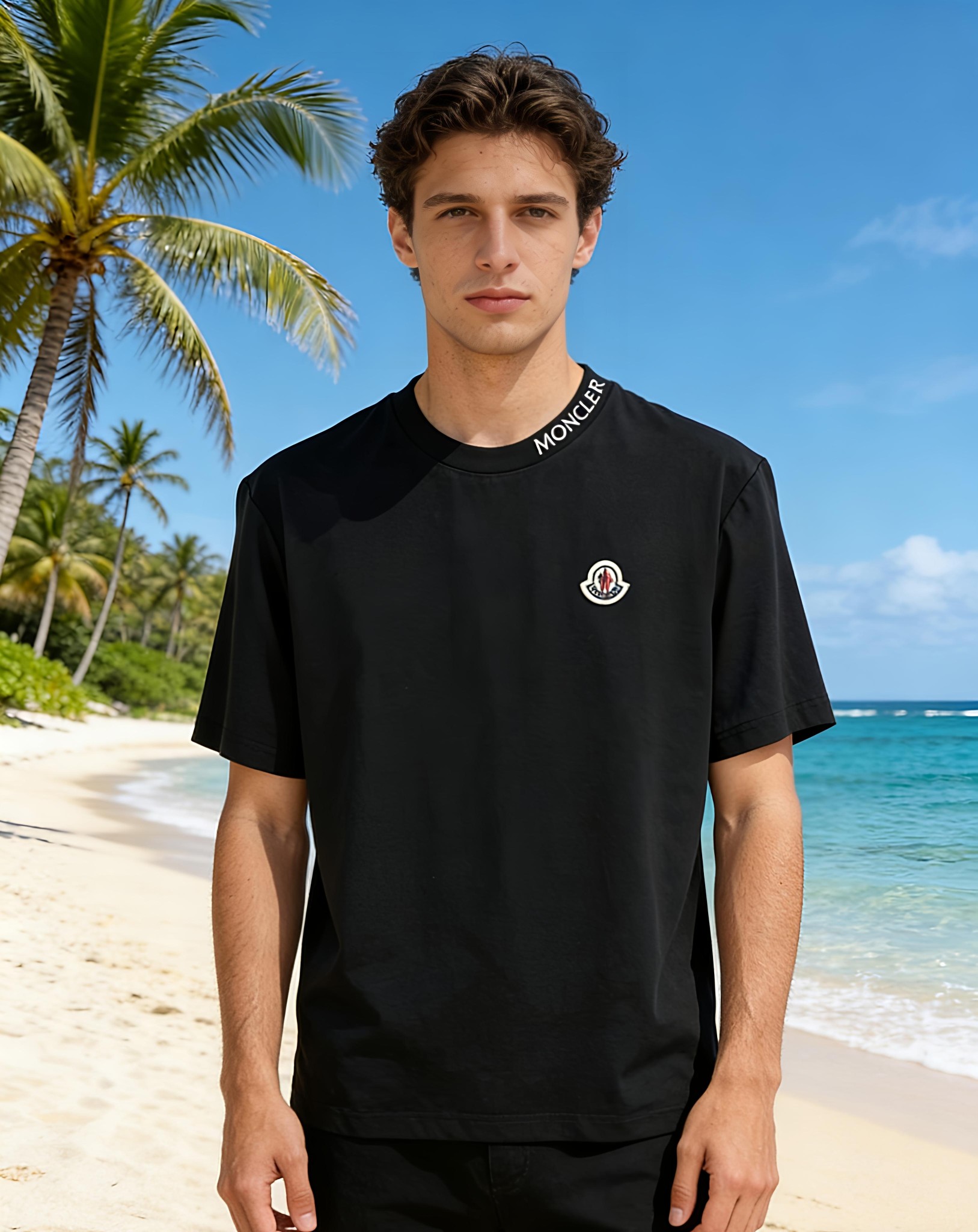 🐴《蒙口 Moncler》VIP高级定制！ 2026春夏季新款短袖。这款T恤是夏季男装系列新品，采用丝光
