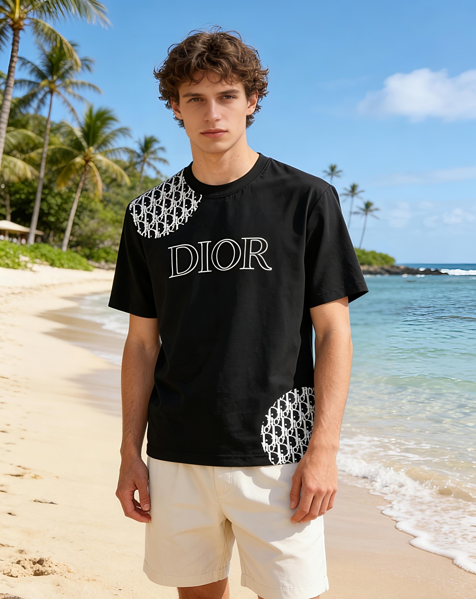 🐴《迪奥 Dior》VIP高级定制！ 2026春夏季新款短袖。这款T恤是夏季男装系列新品，采用丝光工艺进
