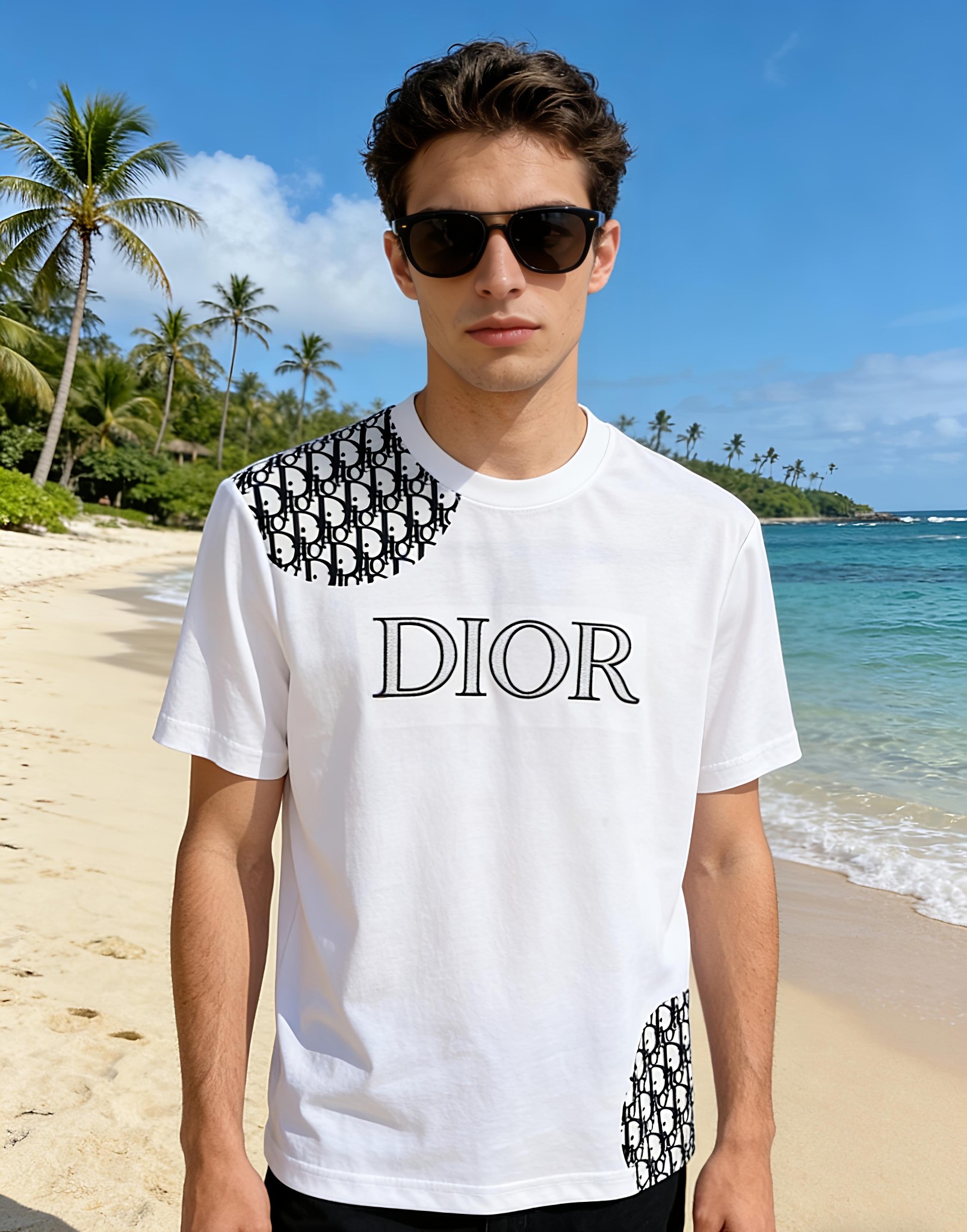 🐴《迪奥 Dior》VIP高级定制！ 2026春夏季新款短袖。这款T恤是夏季男装系列新品，采用丝光工艺进