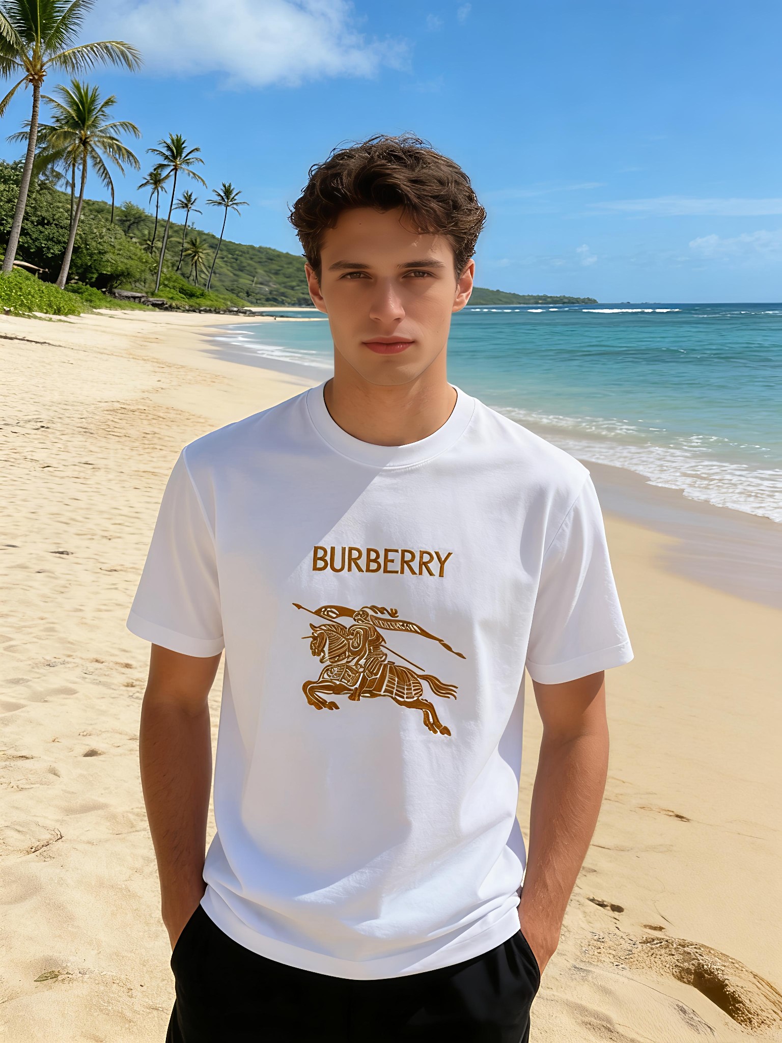 🐴《巴宝莉 Burberry》VIP高级定制！ 2026春夏季新款短袖。这款T恤是夏季男装系列新品，采用