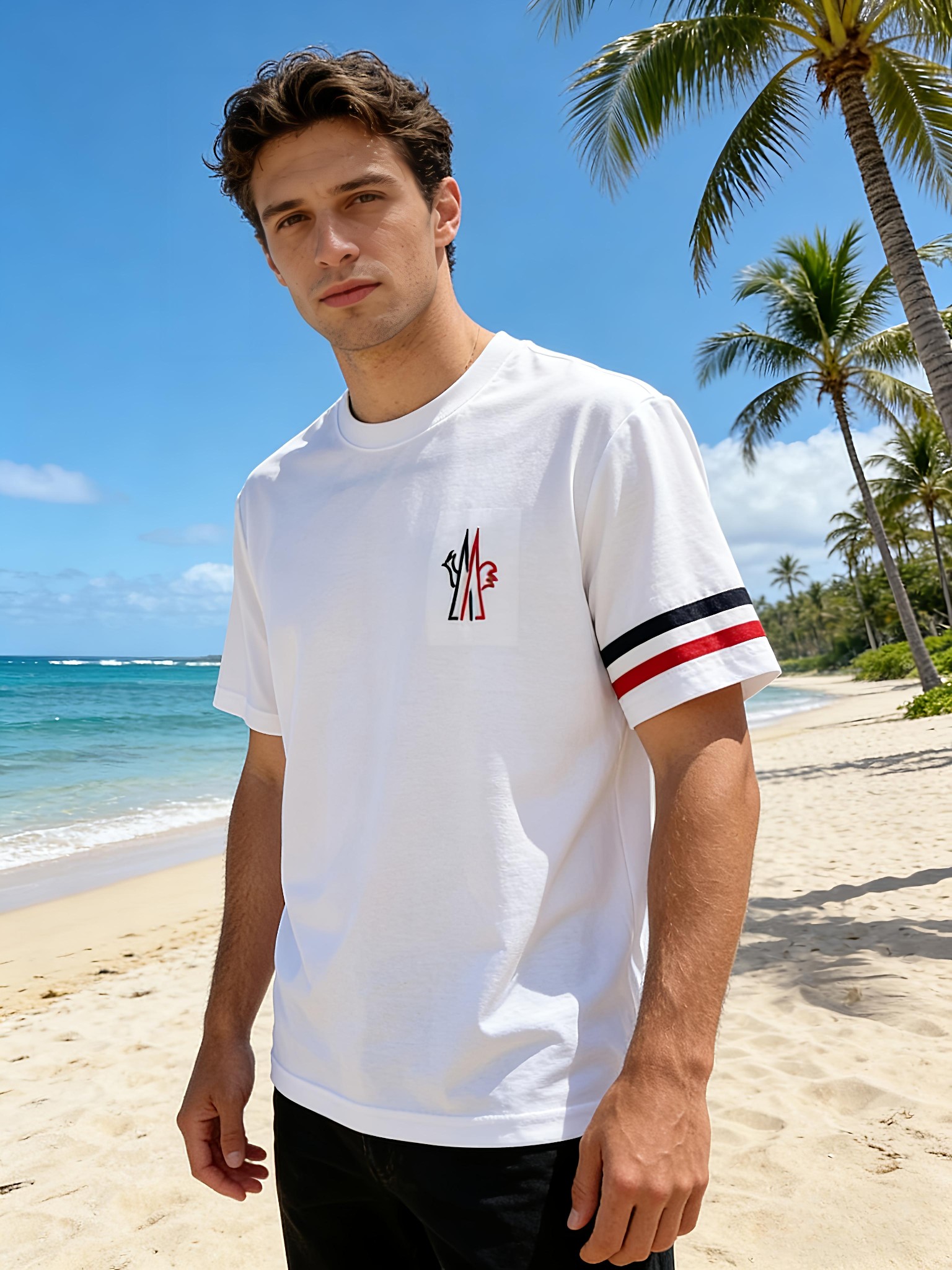 🐴《蒙口 Moncler》VIP高级定制！ 2026春夏季新款短袖。这款T恤是夏季男装系列新品，采用丝光