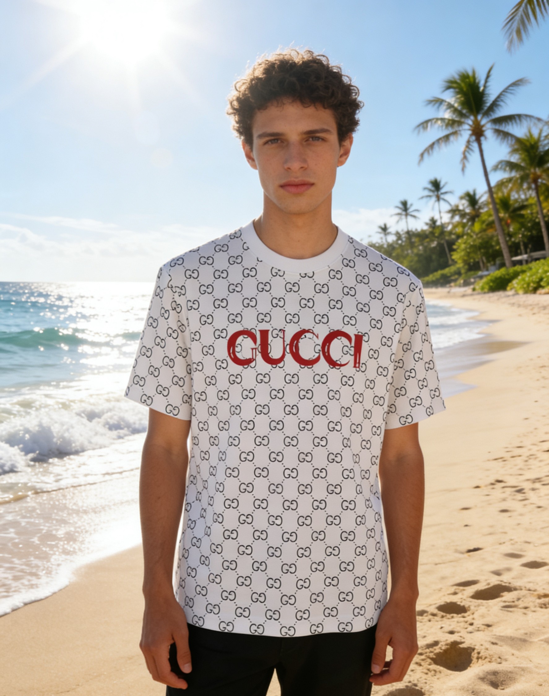 🐴《古奇 GUCCI》VIP高级定制！ 2026春夏季新款短袖。这款T恤是夏季男装系列新品，采用丝光工艺