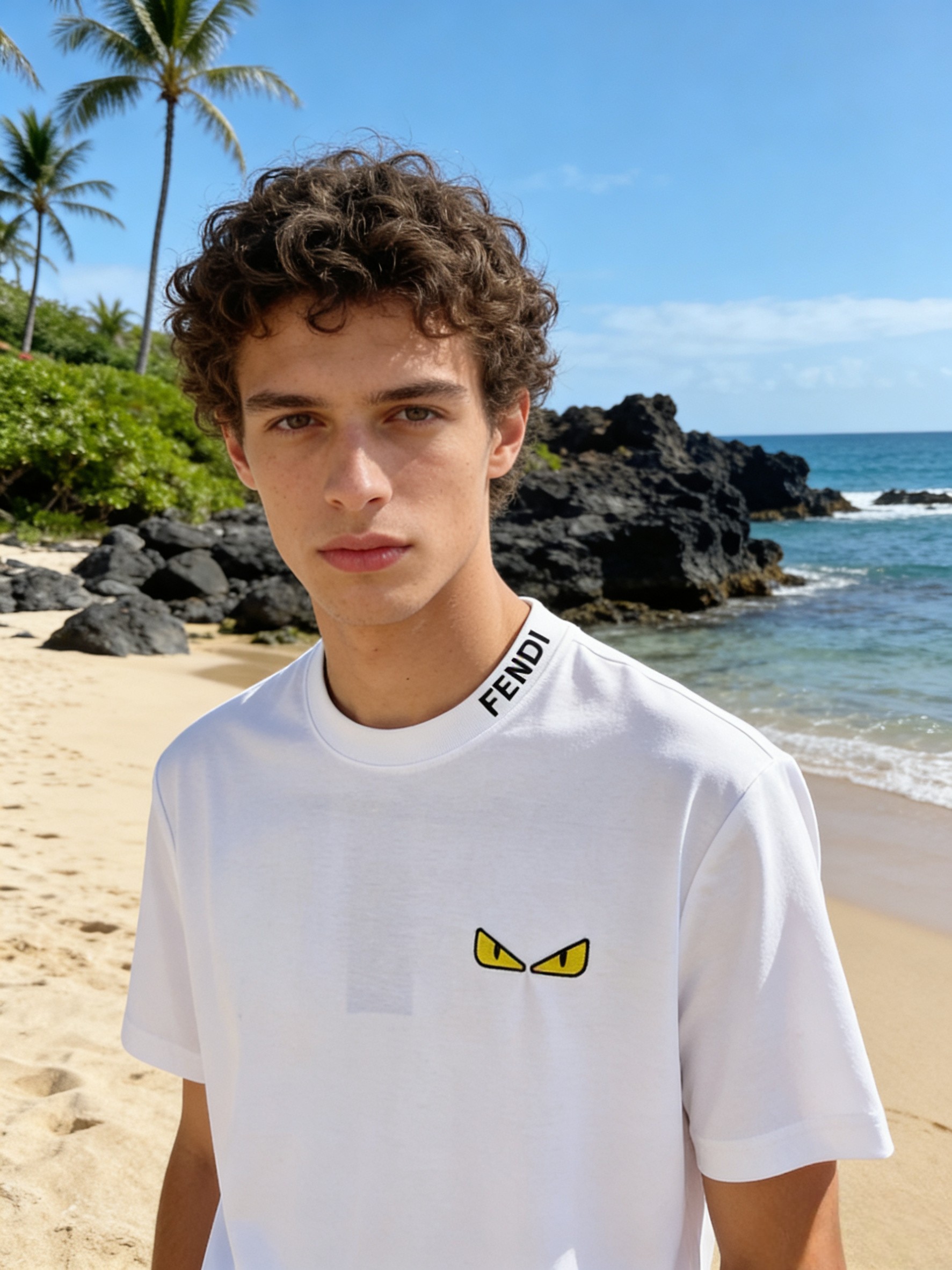 🐴《芬迪 FENDI》VIP高级定制！ 2026春夏季新款短袖。这款T恤是夏季男装系列新品，采用丝光工艺