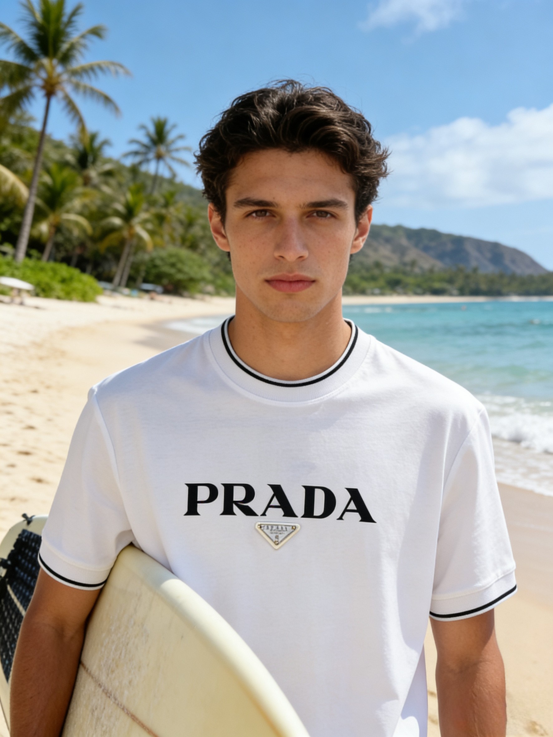 🐴《普拉达 PRADA》VIP高级定制！ 2026春夏季新款短袖。这款T恤是夏季男装系列新品，采用丝光工