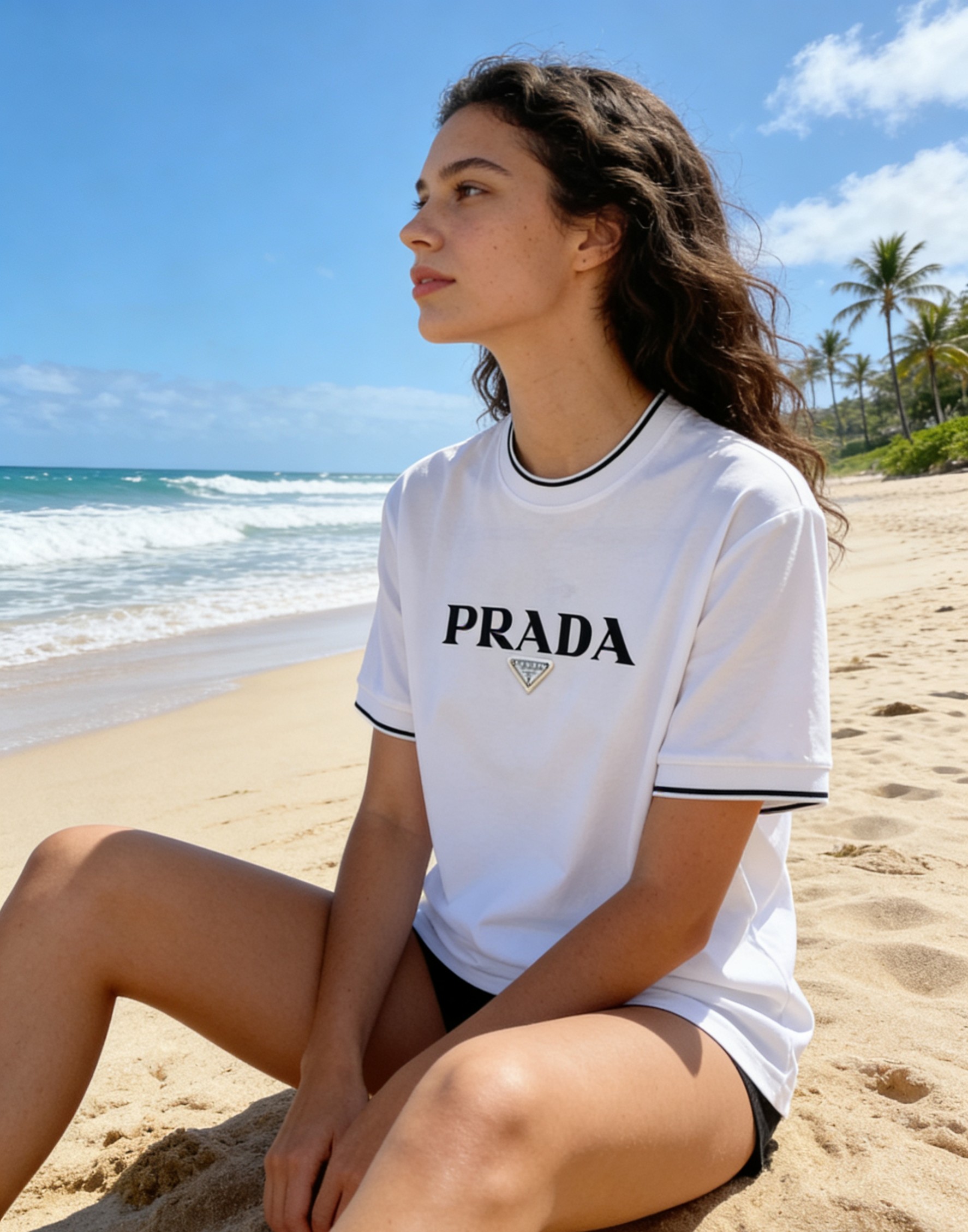 🐴《普拉达 PRADA》VIP高级定制！ 2026春夏季新款短袖。这款T恤是夏季男装系列新品，采用丝光工