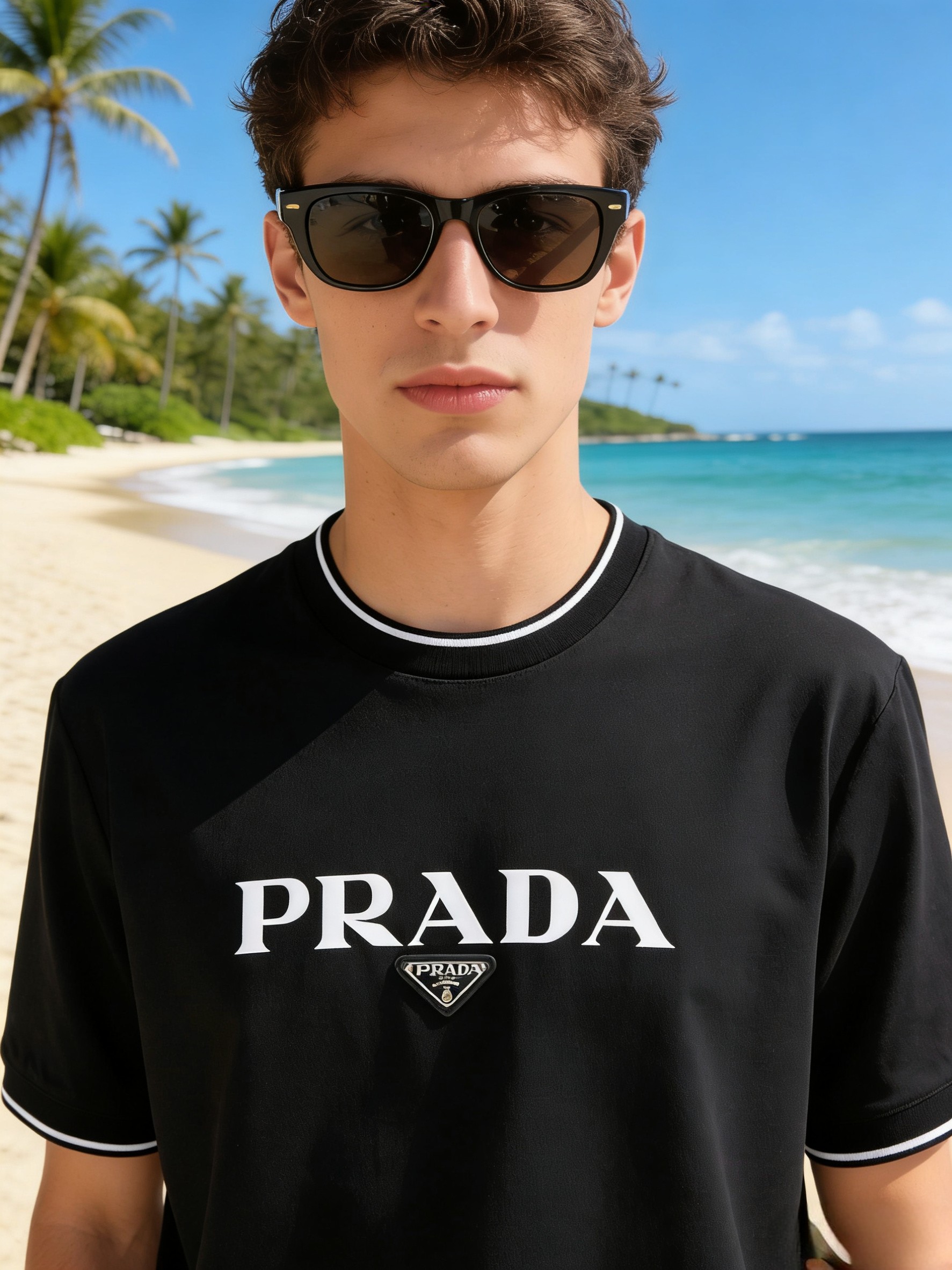 🐴《普拉达 PRADA》VIP高级定制！ 2026春夏季新款短袖。这款T恤是夏季男装系列新品，采用丝光工