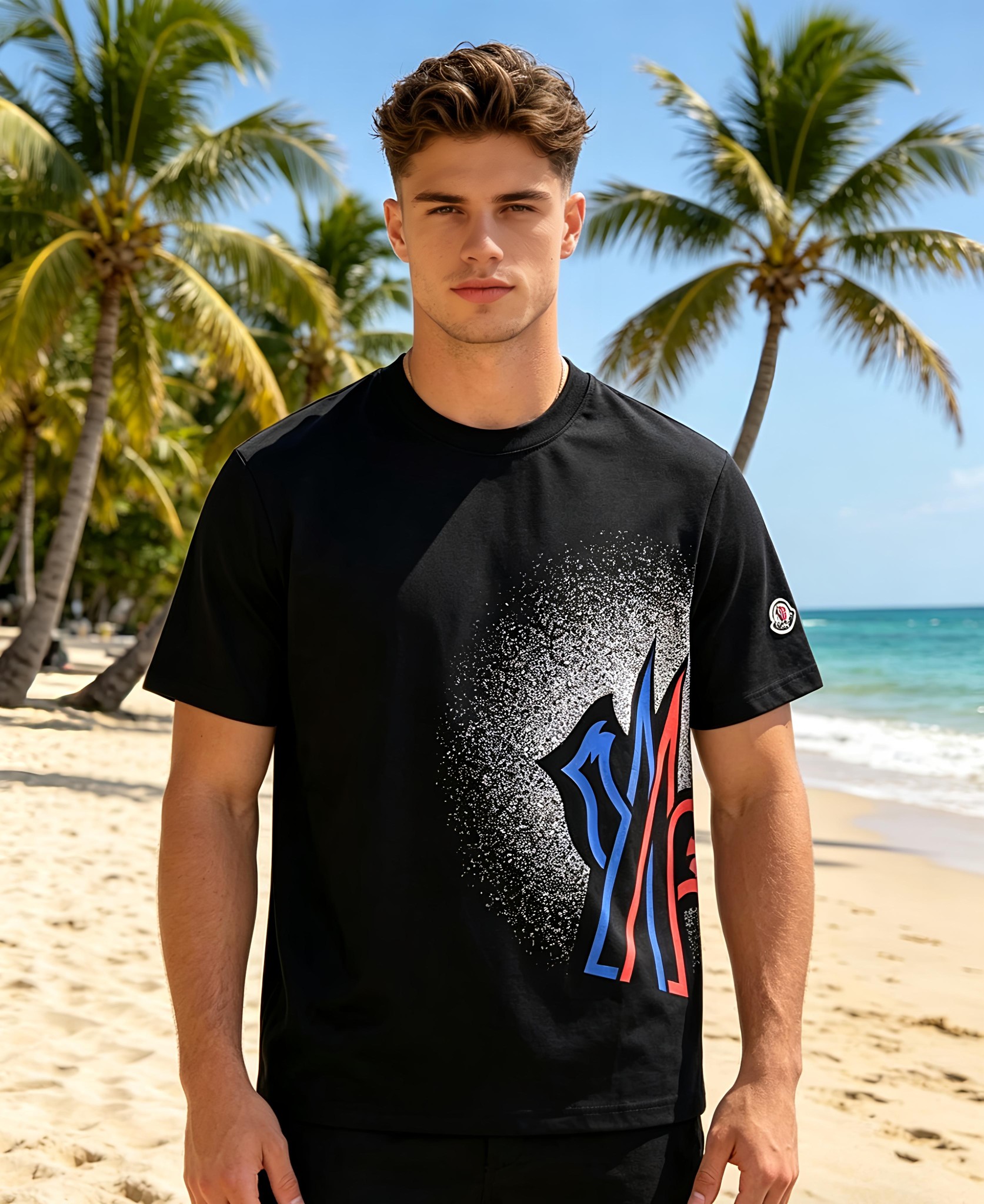 🐴《蒙口 Moncler》VIP高级定制！ 2026春夏季新款短袖。这款T恤是夏季男装系列新品，采用丝光