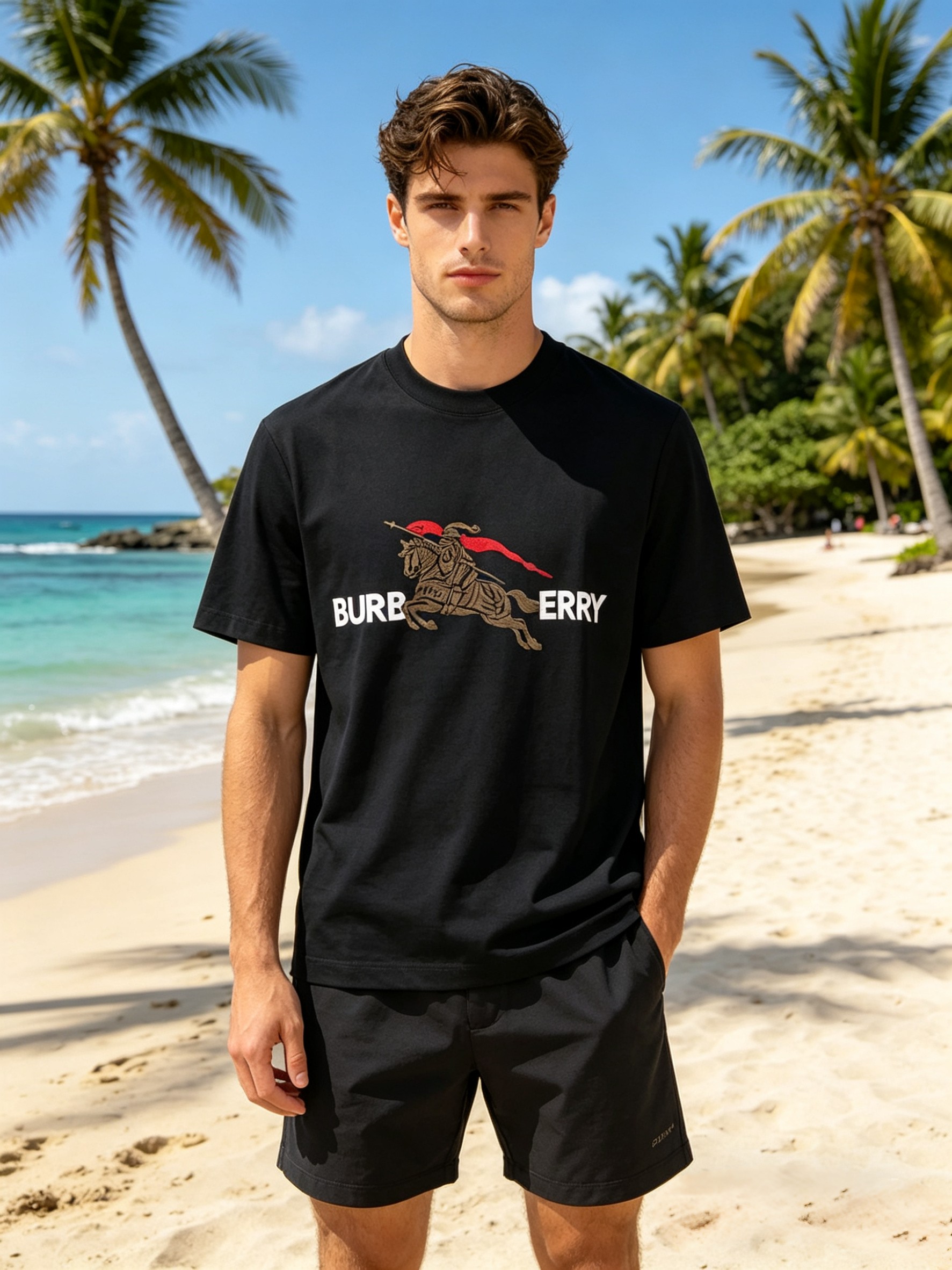 🐴《巴宝莉 Burberry》VIP高级定制！ 2026春夏季新款短袖。这款T恤是夏季男装系列新品，采用