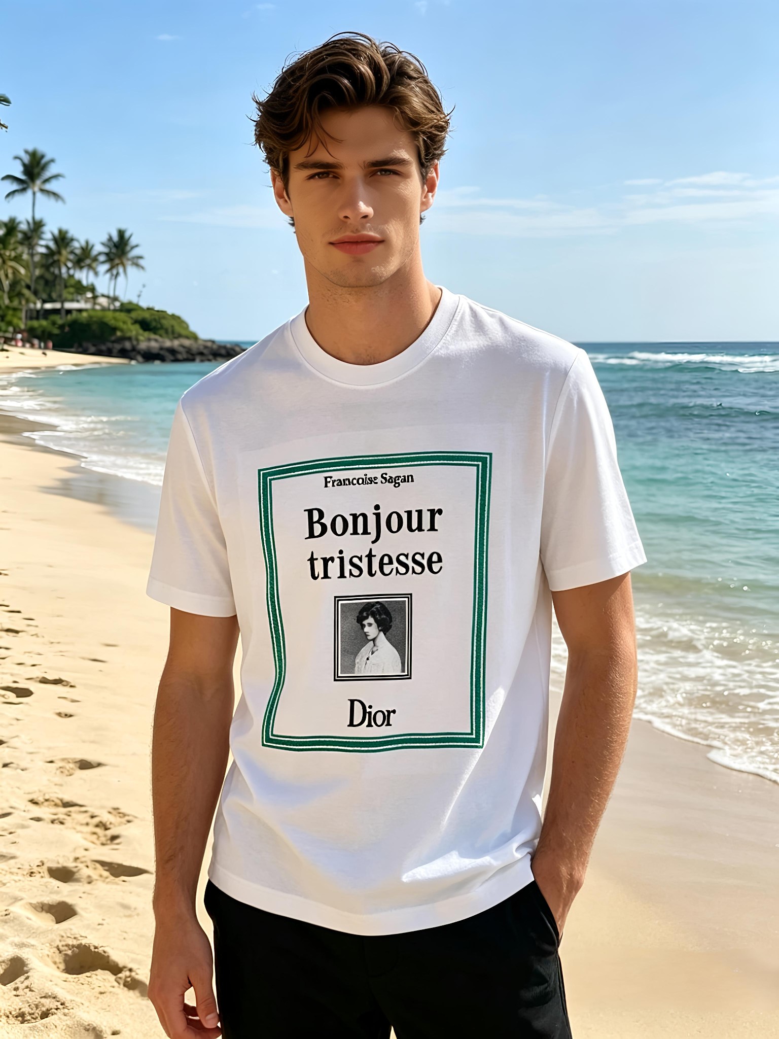🐴《迪奥 Dior》VIP高级定制！ 2026春夏季新款短袖。这款T恤是夏季男装系列新品，采用丝光工艺进