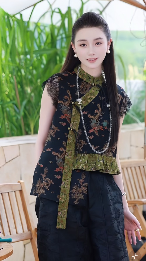 Elegant Chinese Style Vest with Embroidery and Asymmetric Design 1 Elegant Chinese Style Vest with Embroidery and Asymmetric Design