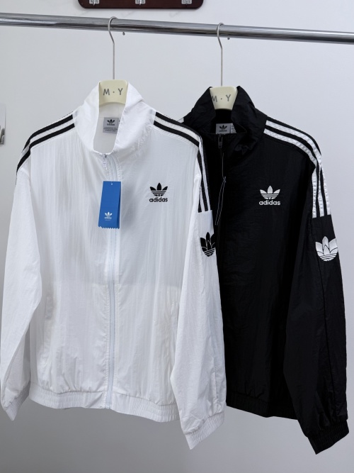 Adidas Trefoil Windbreaker Jacket, Lightweight Full Zip Running Jacket 1 Adidas Trefoil Windbreaker Jacket, Lightweight Full Zip Running Jacket