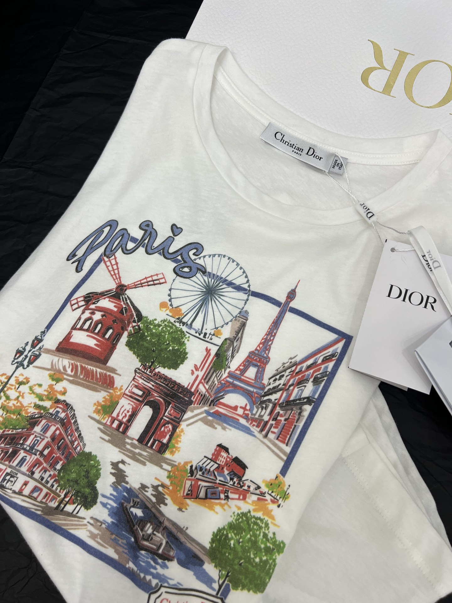 Romantic Parisian T-Shirt in Pure Cotton: P480 Women’s Suit Package Details. - 图片 5