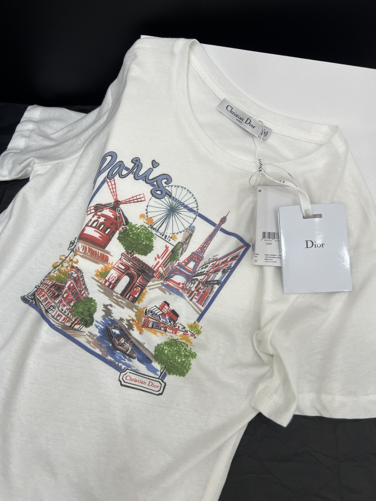 Romantic Parisian T-Shirt in Pure Cotton: P480 Women’s Suit Package Details. - 图片 2