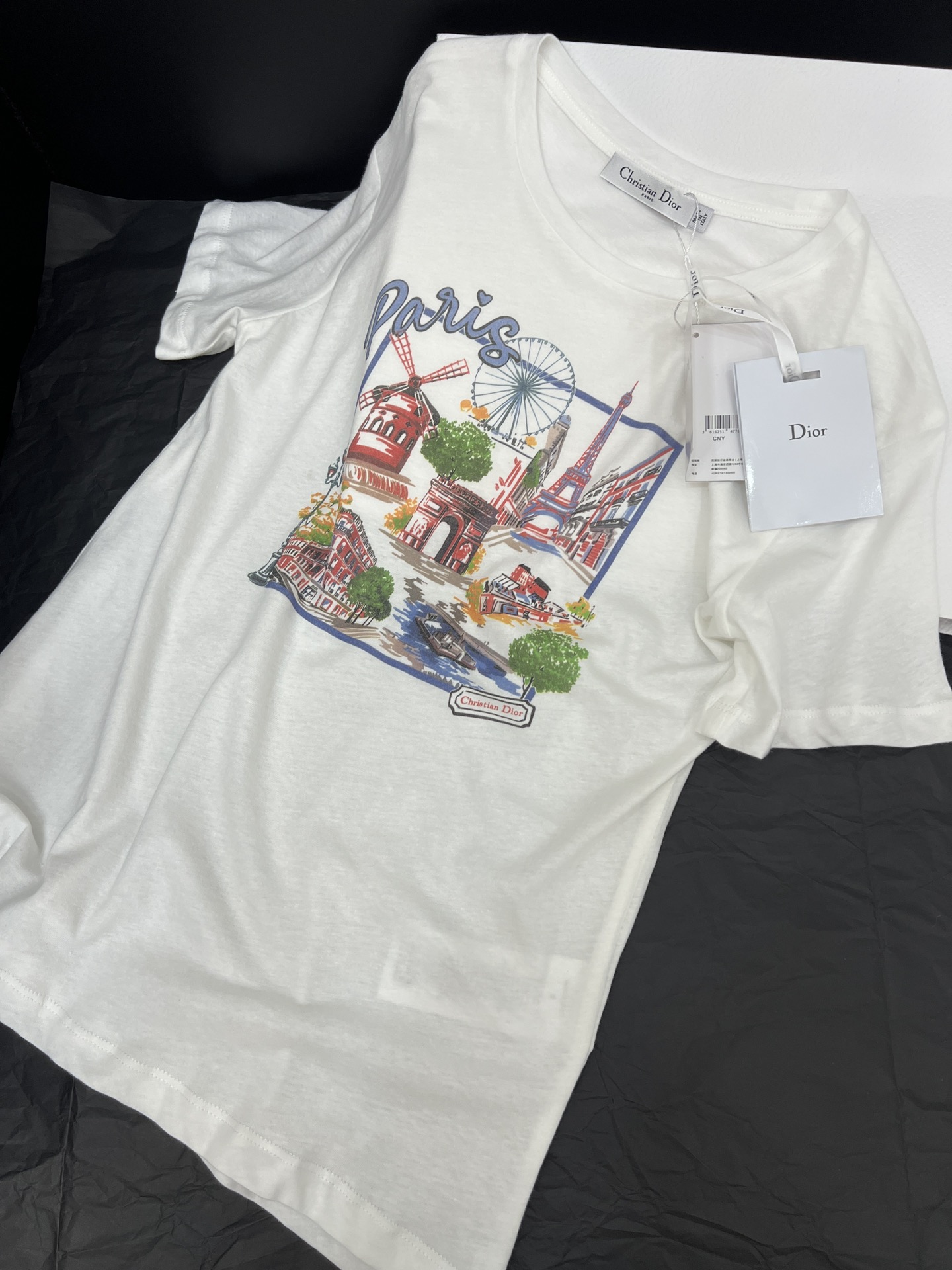 Romantic Parisian T-Shirt in Pure Cotton: P480 Women’s Suit Package Details. - 图片 1