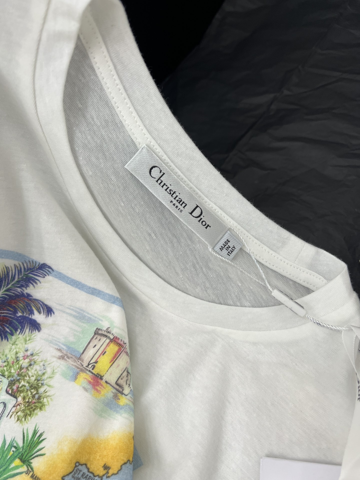 Romantic Seine River T-Shirt: Paris Pattern, Pure Cotton, Comfortable Fit, SML Details. - 图片 5