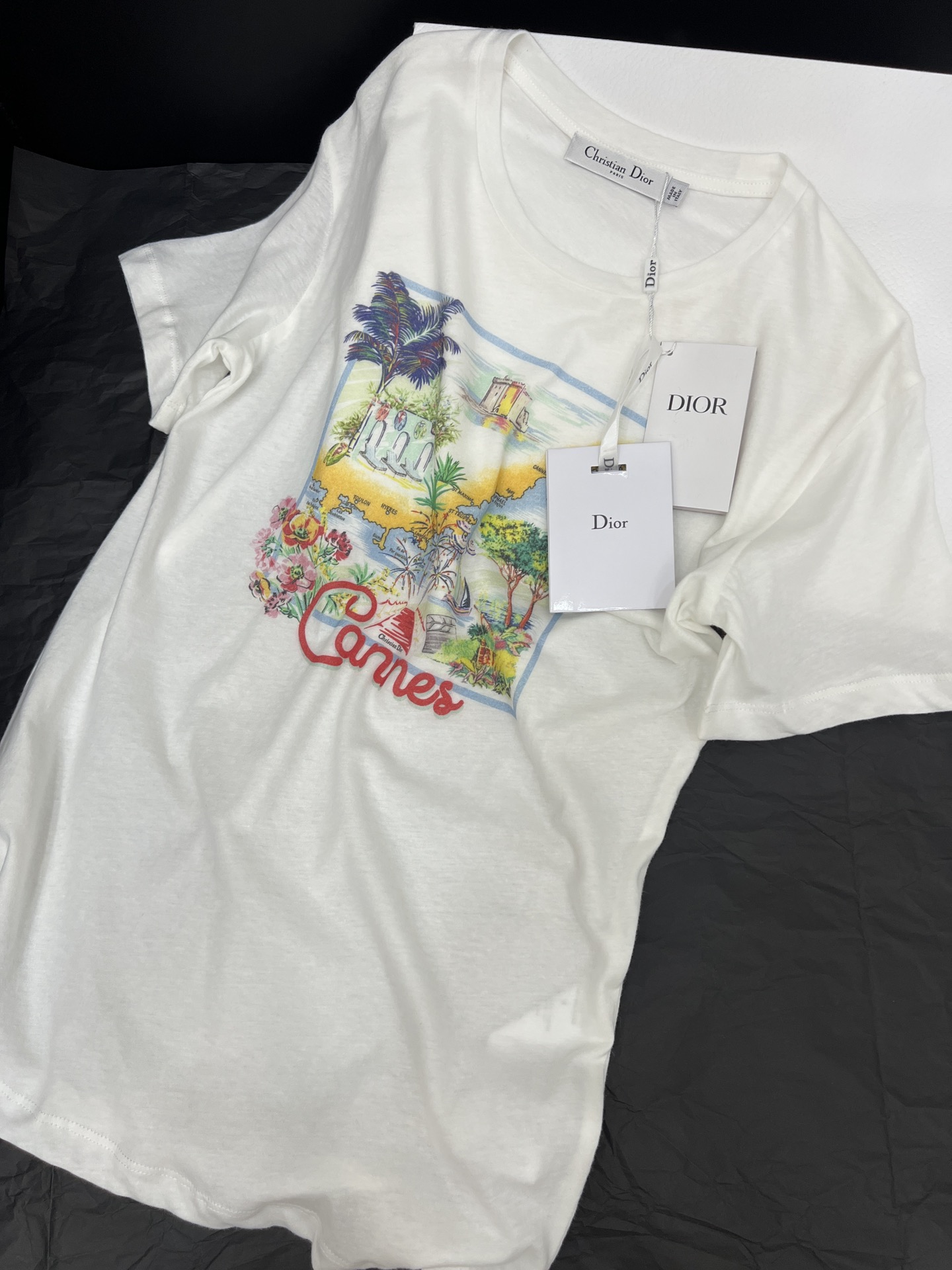 Romantic Seine River T-Shirt: Paris Pattern, Pure Cotton, Comfortable Fit, SML Details. - 图片 1