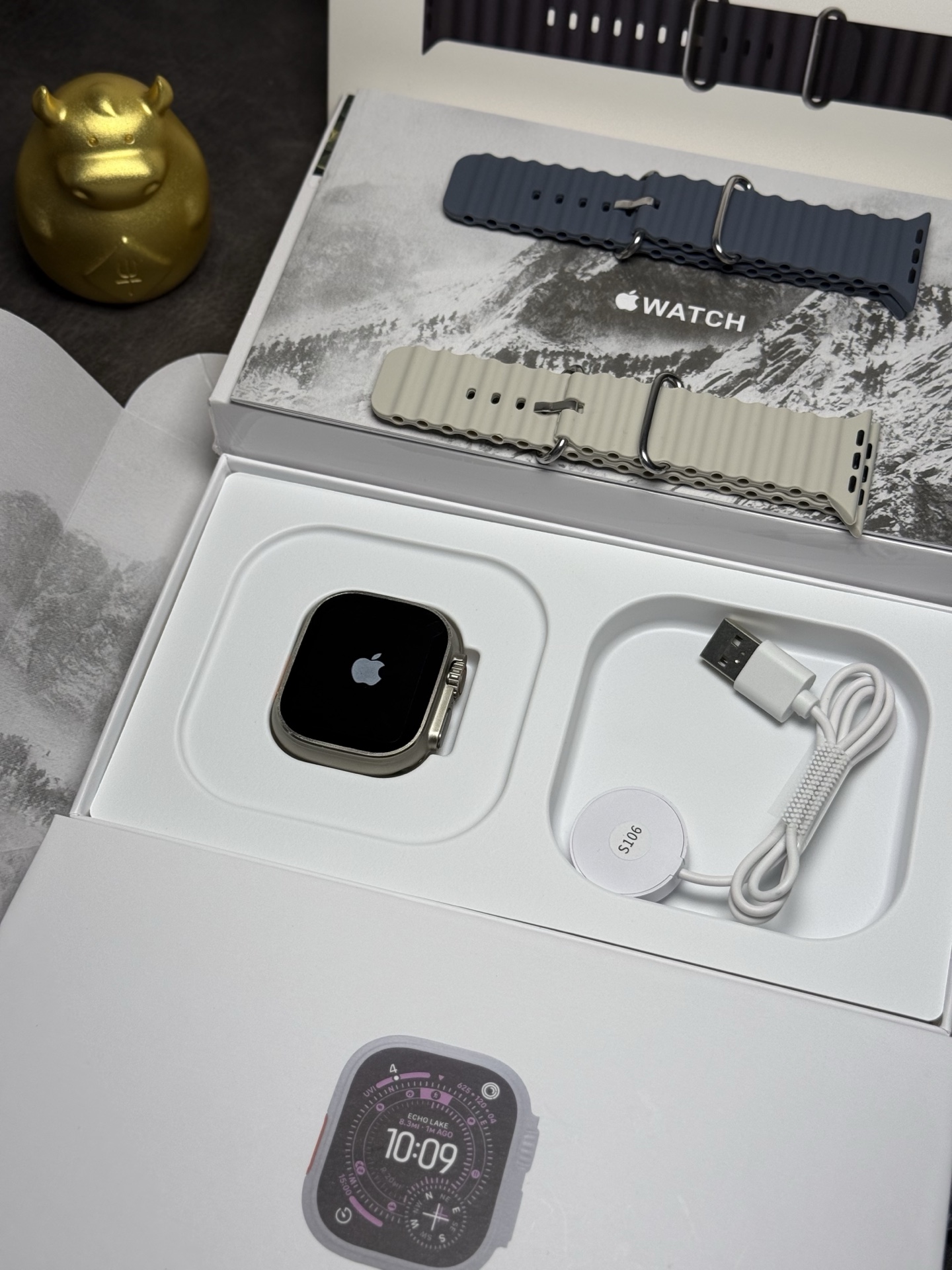 出厂批发💰200 新款AppleWatch Ultra3 手表 标配图中两条硅胶表带💯